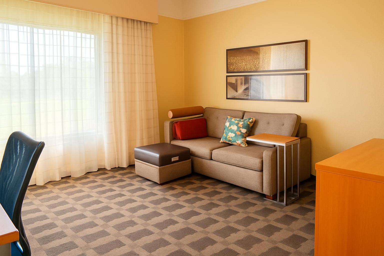 One-Bedroom Queen Suite with Sofa Bed and Roll-in Shower - Mobility and Hearing Accessible