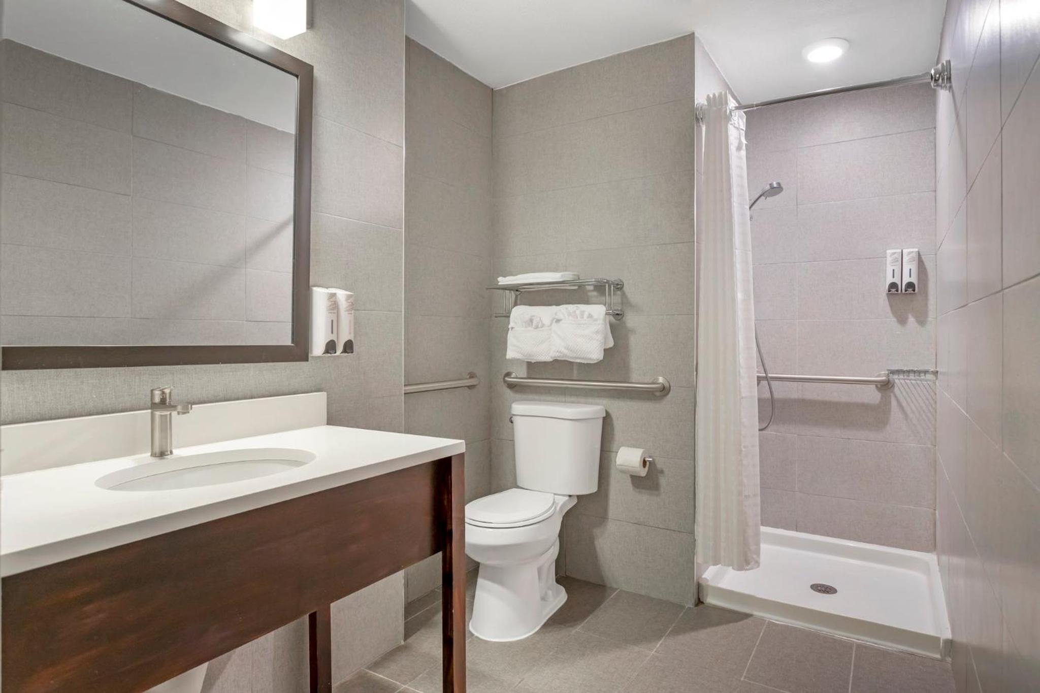 Standard Room with One Queen Bed Disability Access Roll-In Shower Smoke Free