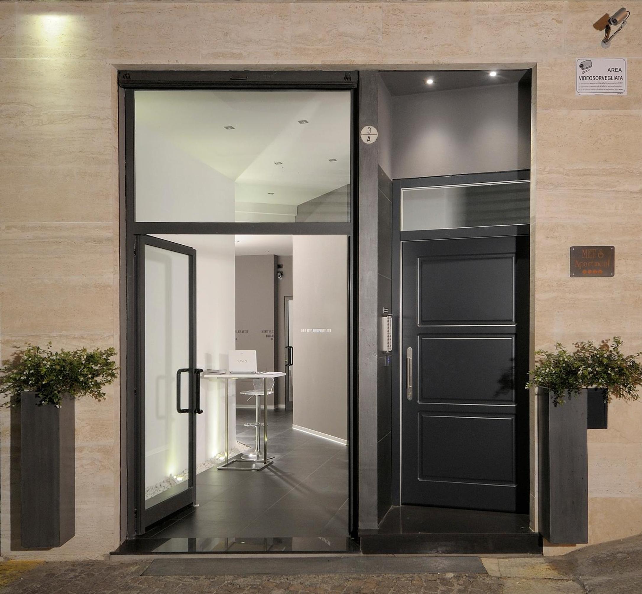 Step into modern elegance at our hotel entrance!