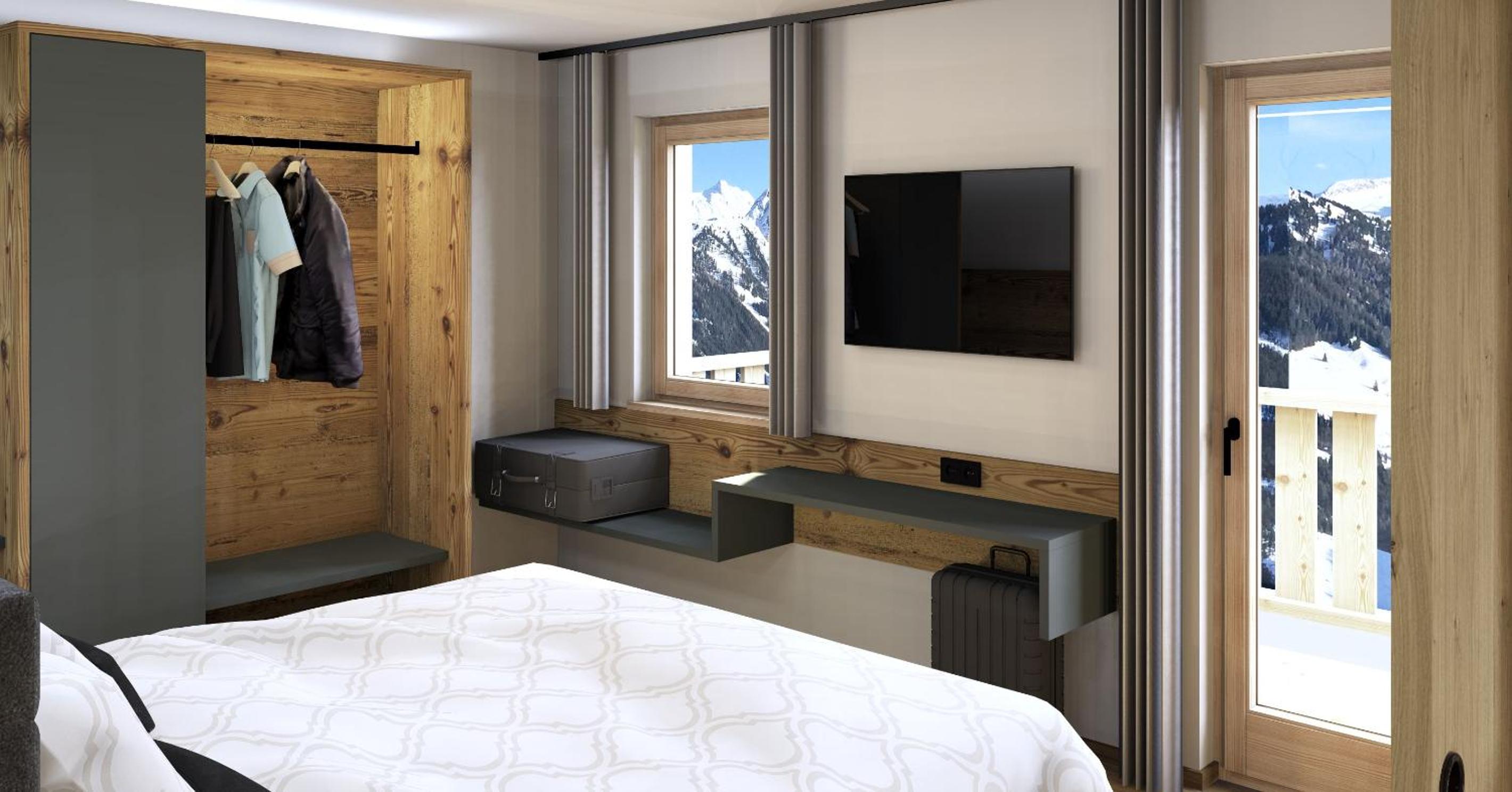 One-Bedroom Apartment with Balcony and Mountain View