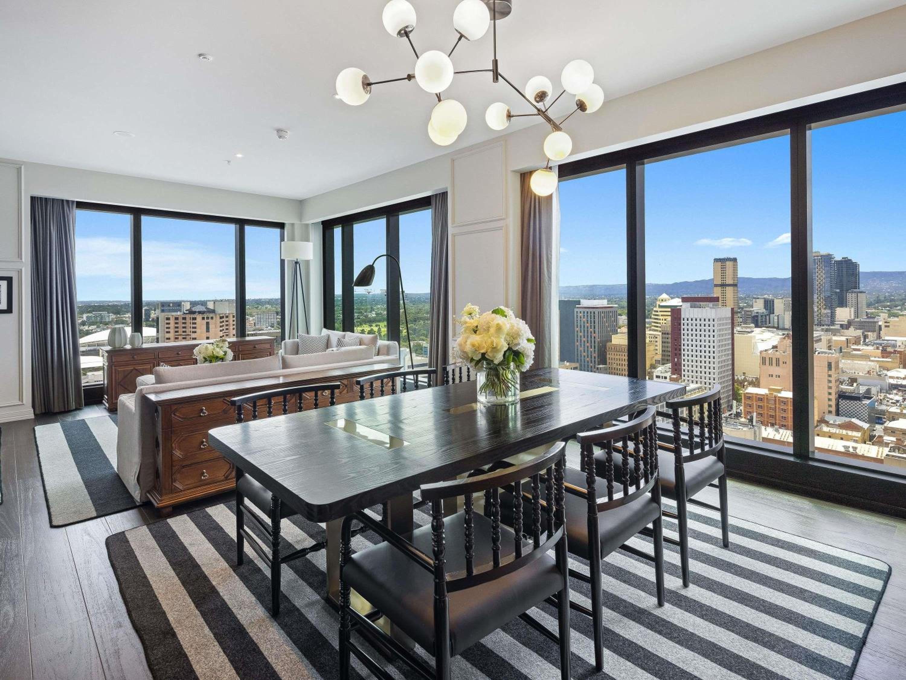 One-Bedroom King Presidential Suite with Living and Dining Room and Panorama View