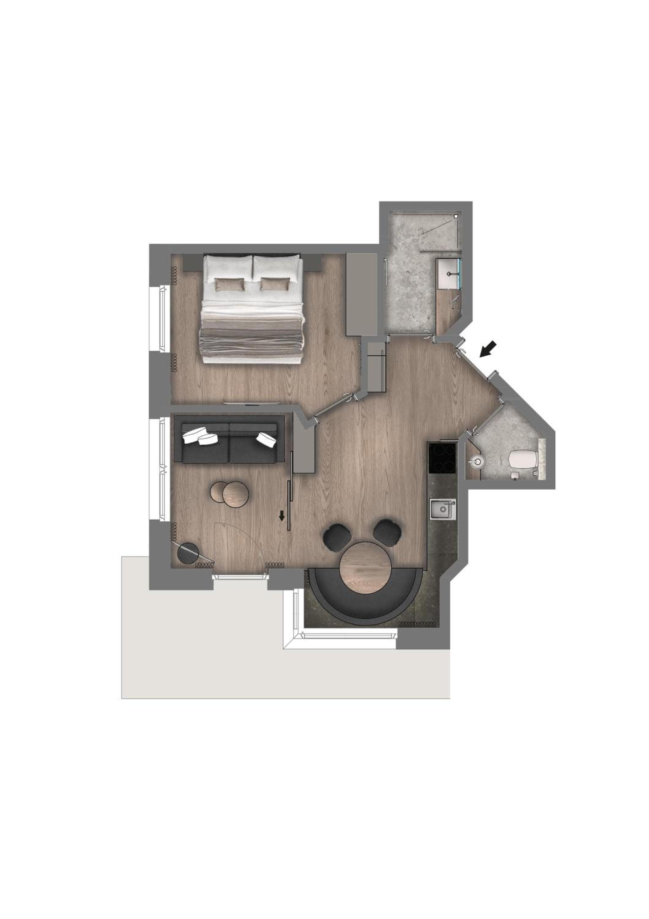 One-Bedroom Apartment C photo 2