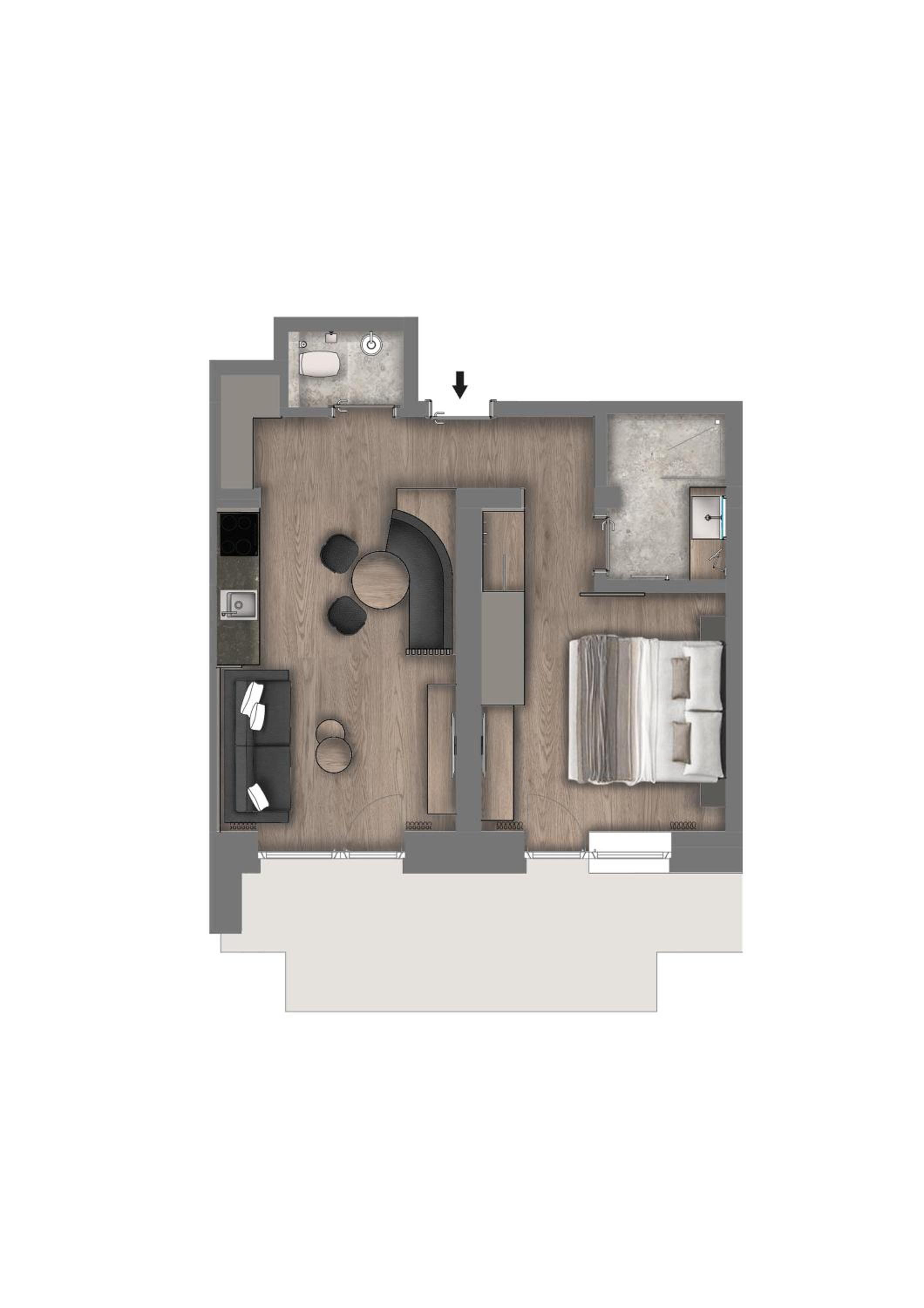 One-Bedroom Apartment H photo 2