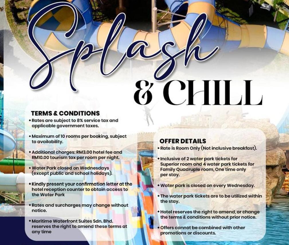 Splash & Chill Superior Twin Inclusive 2 Water Park Tickets (Water Park Closed On Every Wednesday)