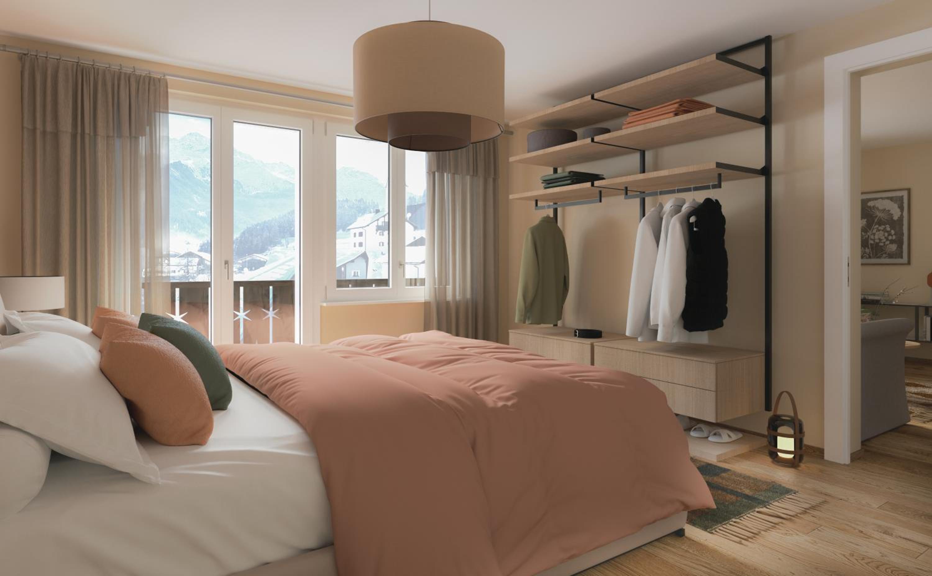 One-Bedroom Apartment with Balcony and Mountain View   photo 3
