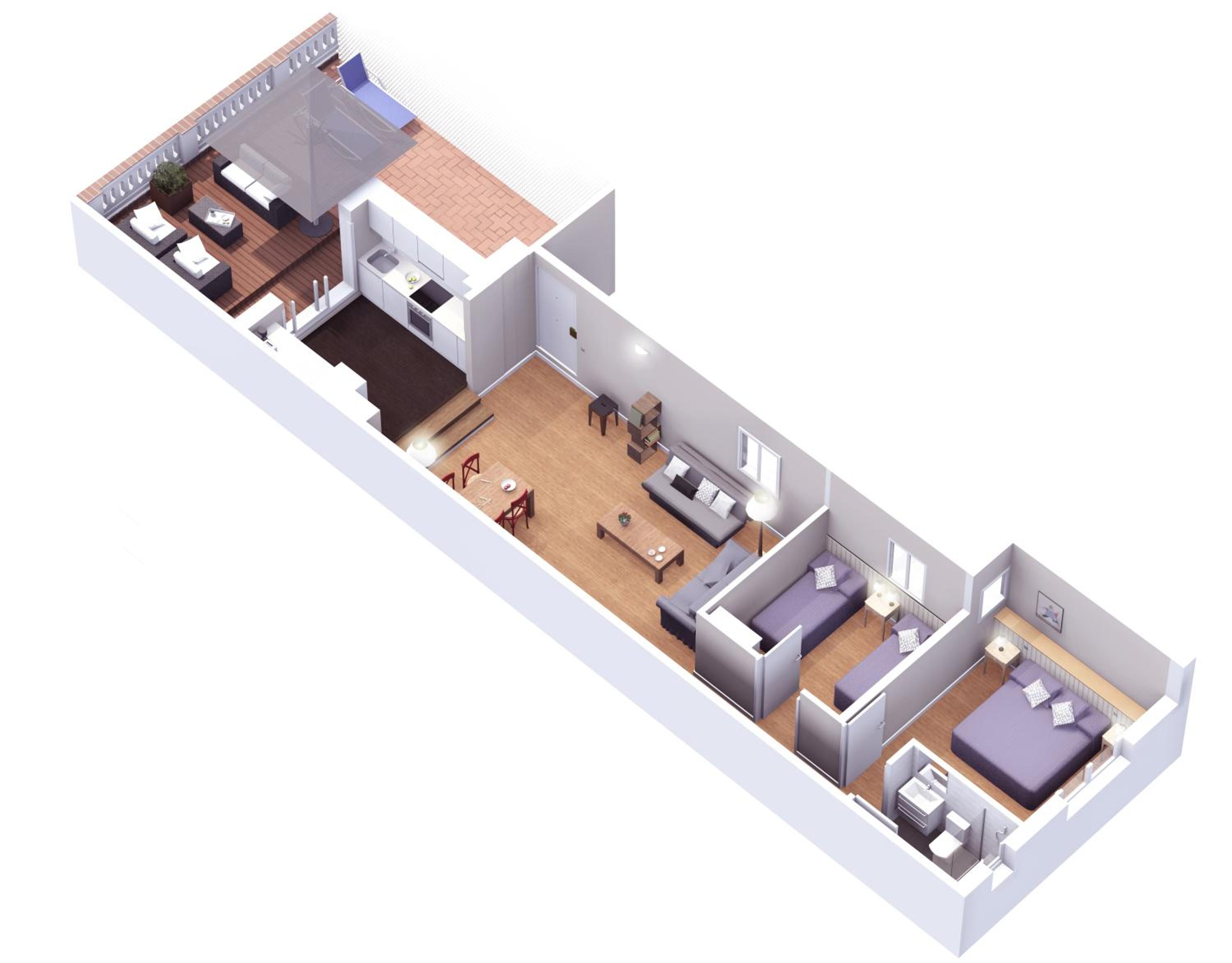 Two-Bedroom Apartment with Terrace - Attic - Casp, 30 photo 3