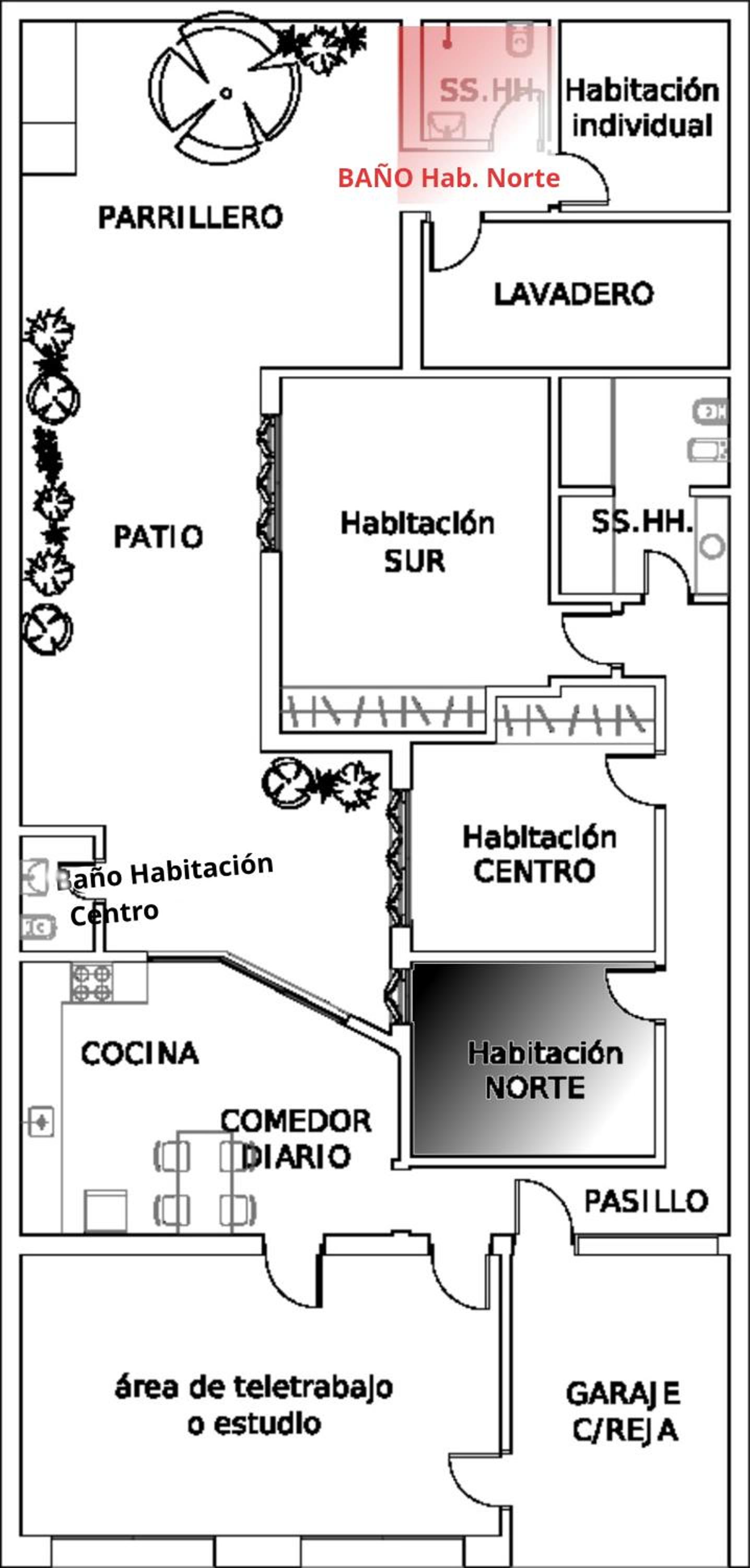 Double Room with Private External Bathroom