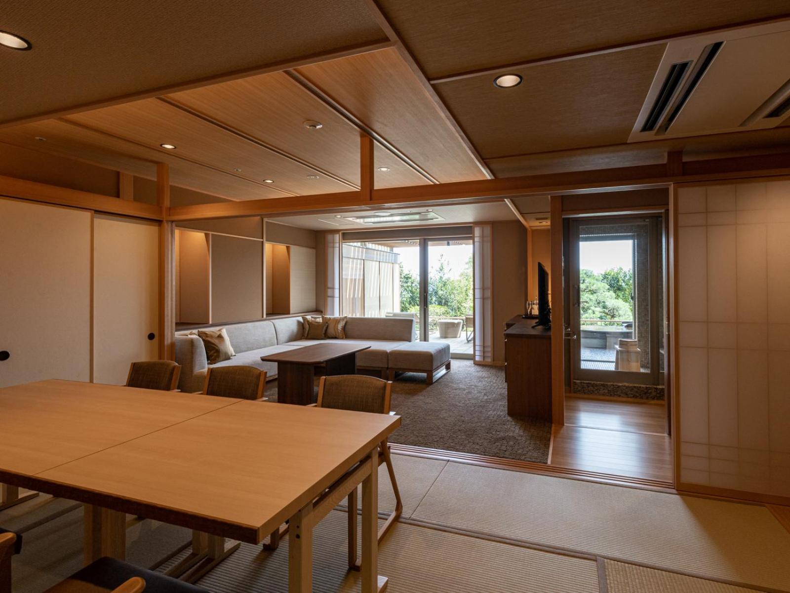 Deluxe Family Suite with Tatami Area with Open-Air Bath 2F (119㎡) In-Room Dining photo 2