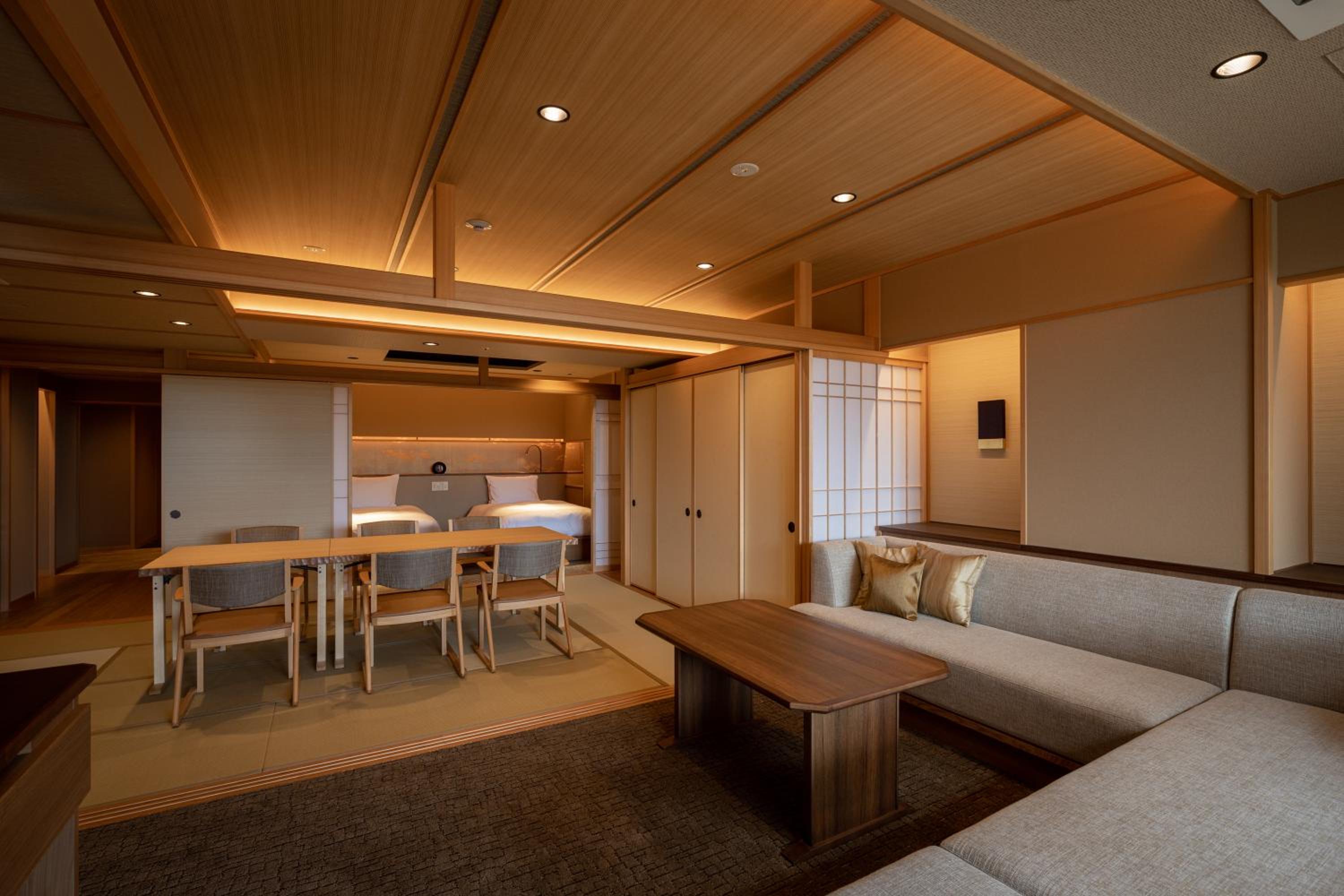 Deluxe Family Suite with Tatami Area with Open-Air Bath 2F (119㎡) In-Room Dining photo 3