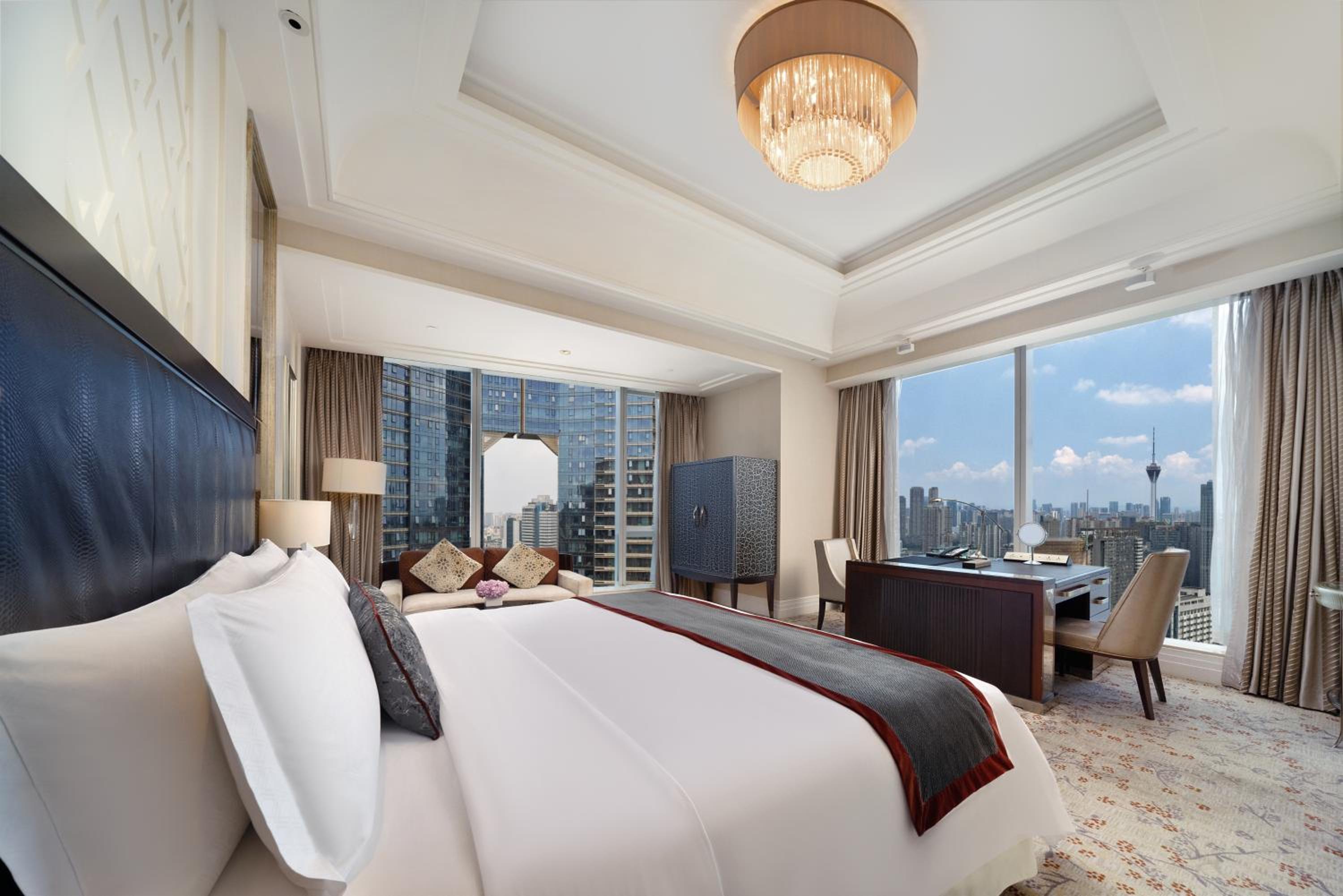 King Guest Room with One King Bed and Downtown View