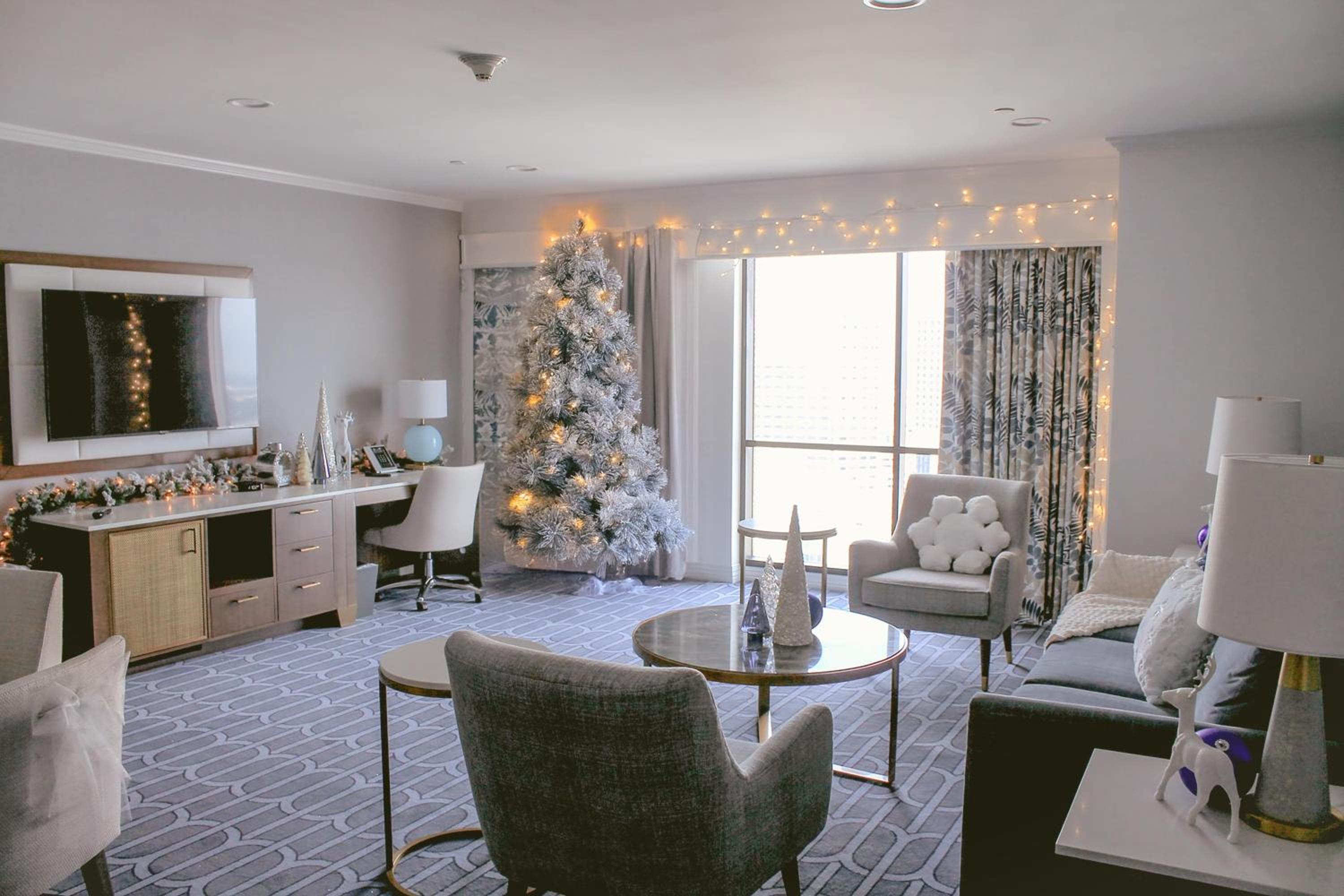 Double Room with Christmas Tree and Holiday Decor