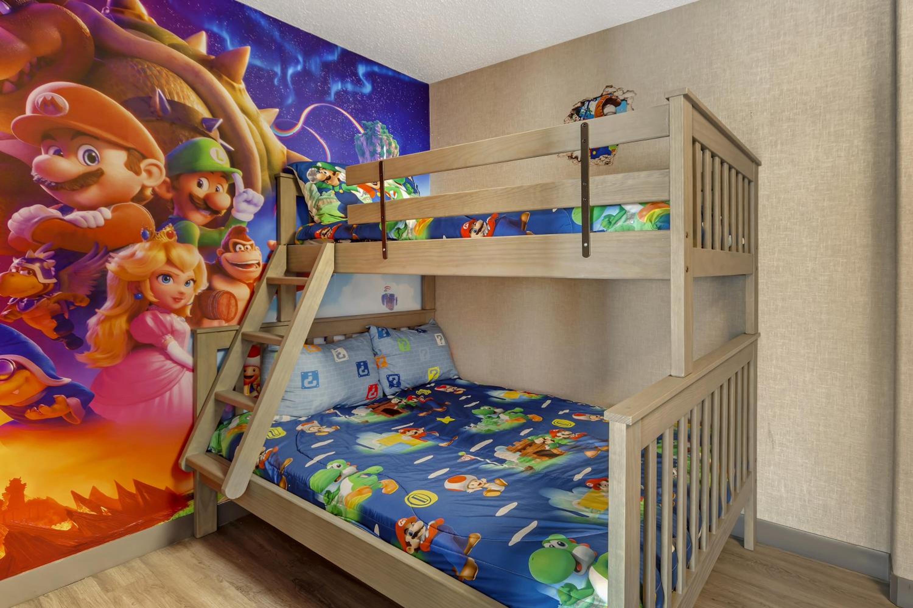 Suite with Two Queen Beds and One Bunk Bed with Kitchenette - Mario Theme/Non-Smoking