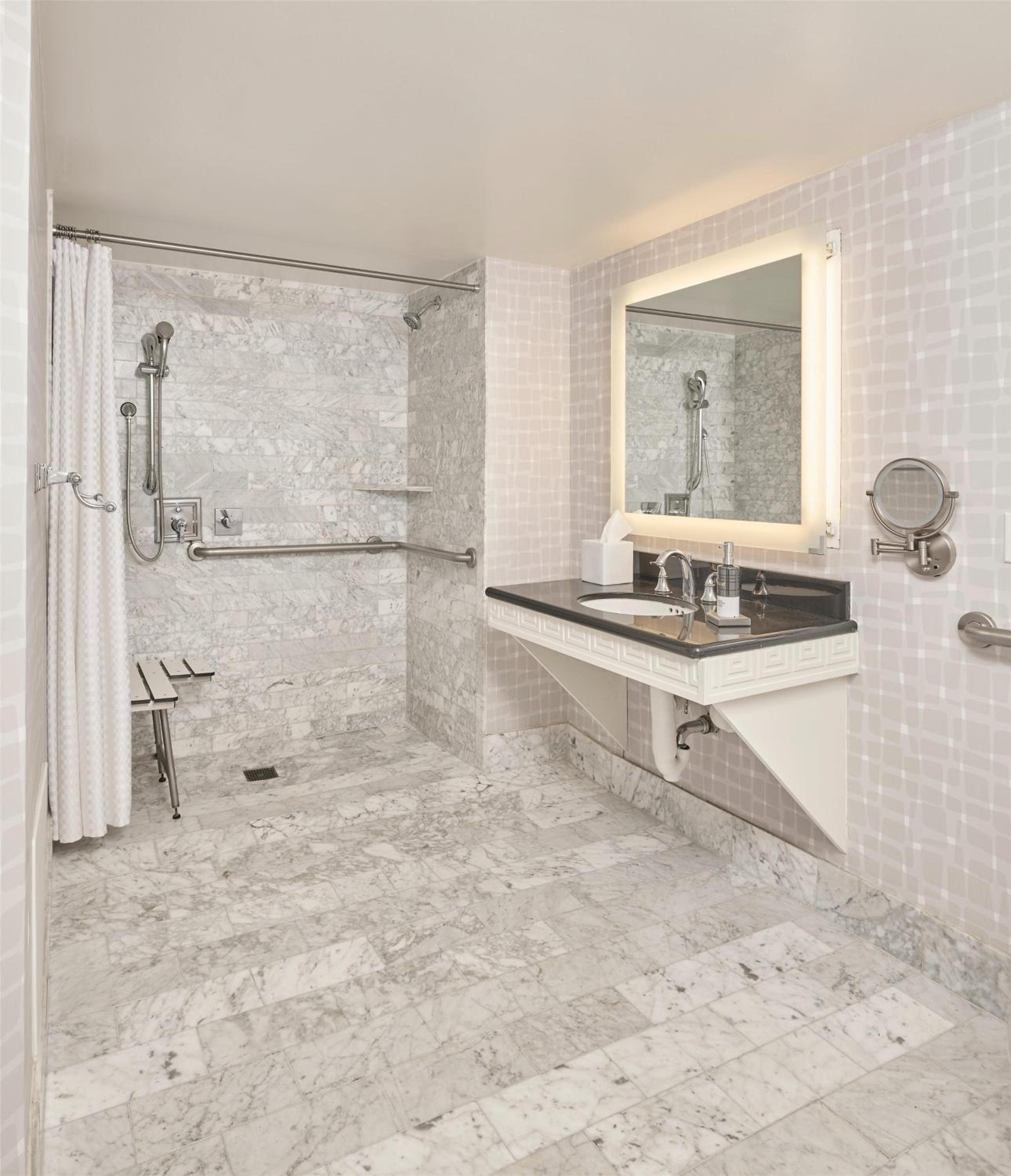 Coastal Suite with One King Bed, Balcony and Accessible Roll-In Shower