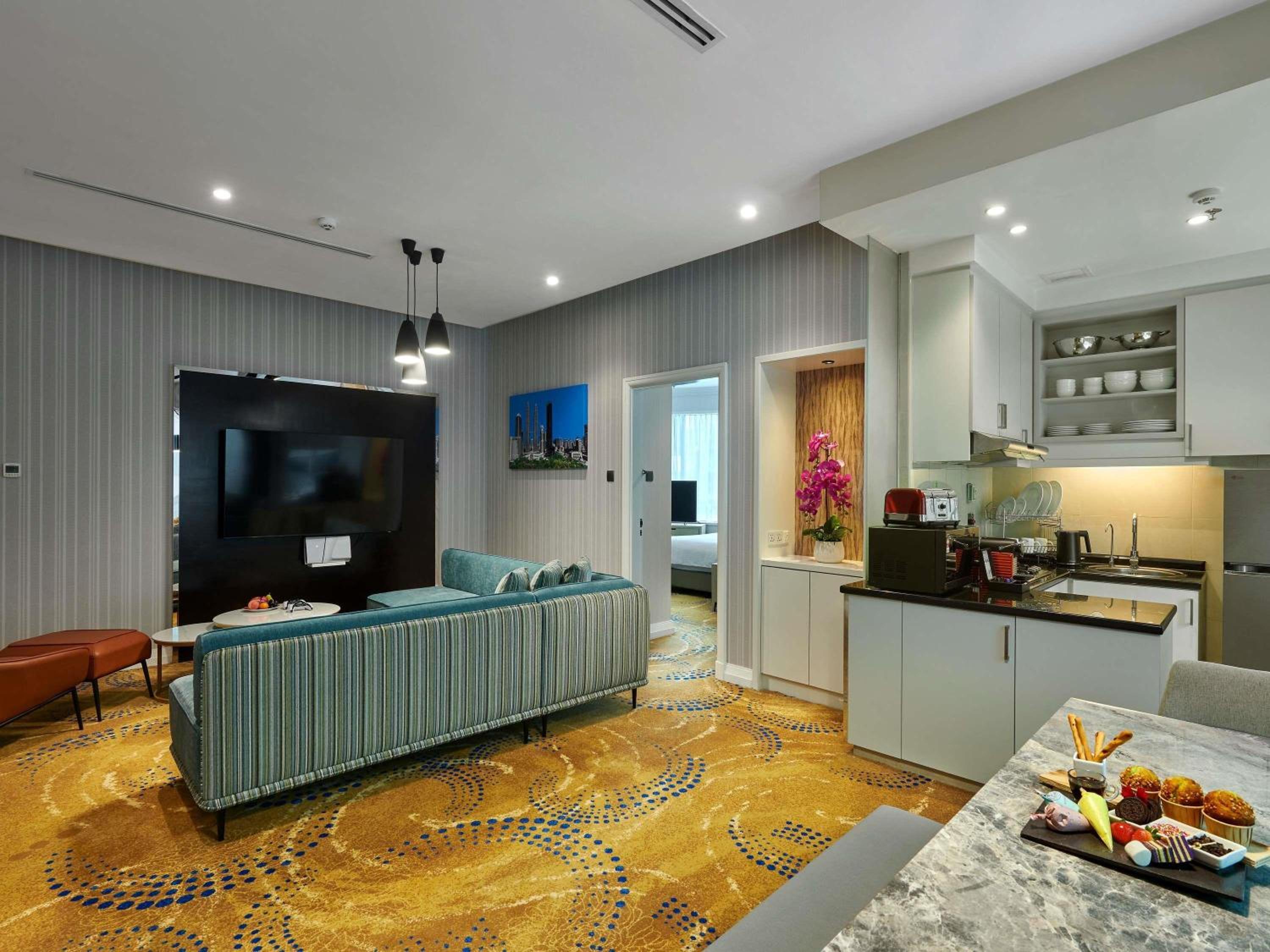Two-Bedroom Family Apartment with One King Bed, Two Single Beds and One Triple Bunk Bed
