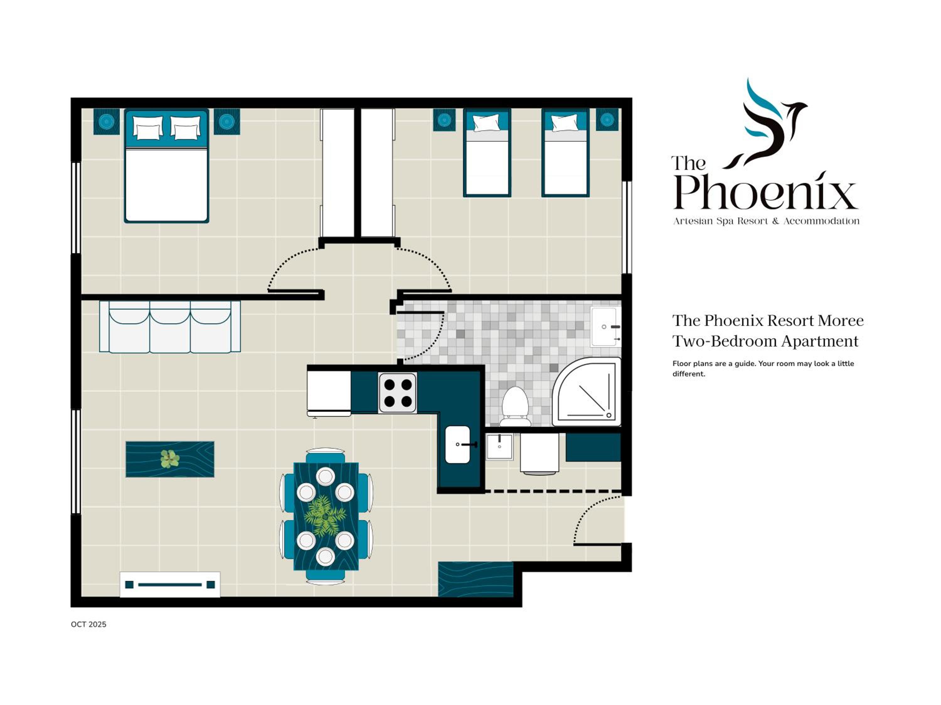 2-Bedroom Apartment, 1 Queen + 2 Singles