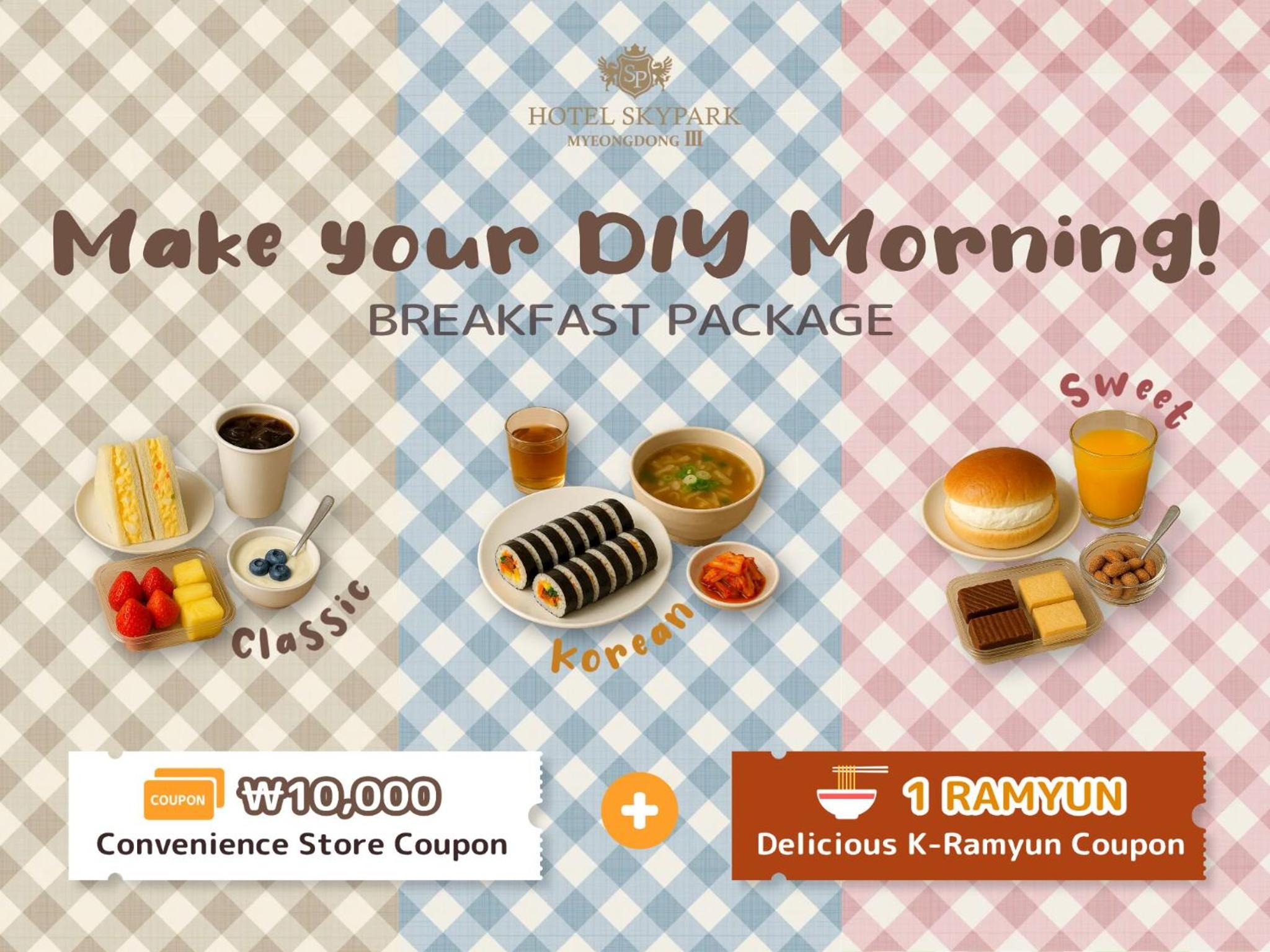 [Make Your DIY Morning] Standard Double Room with 7-Eleven KRW 10,000 Voucher & 1 K-Ramen Coupon