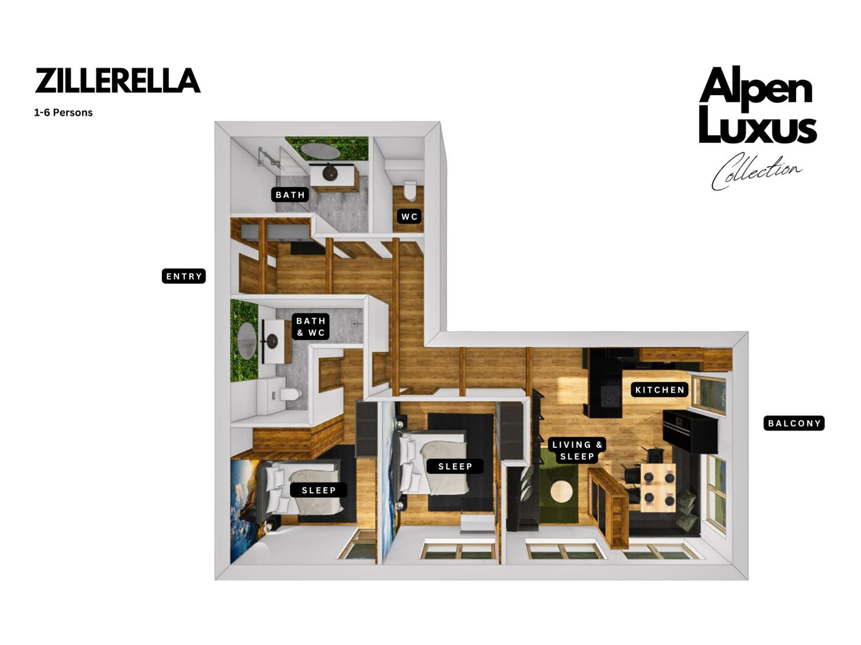 Two-Bedroom Apartment with Mountain View photo 2
