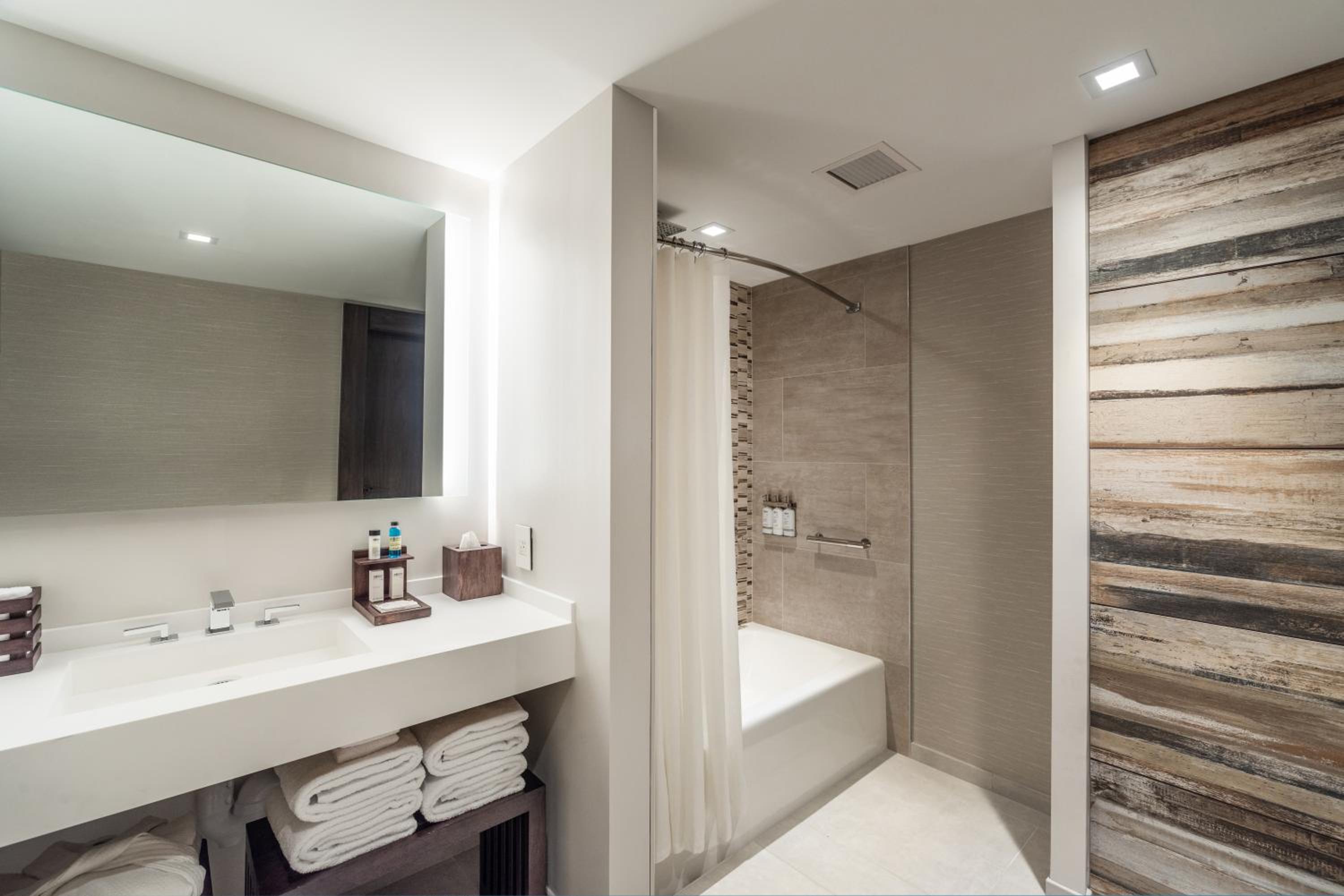 King Room with Sofa Bed - Mobility and Hearing Accessible with Tub