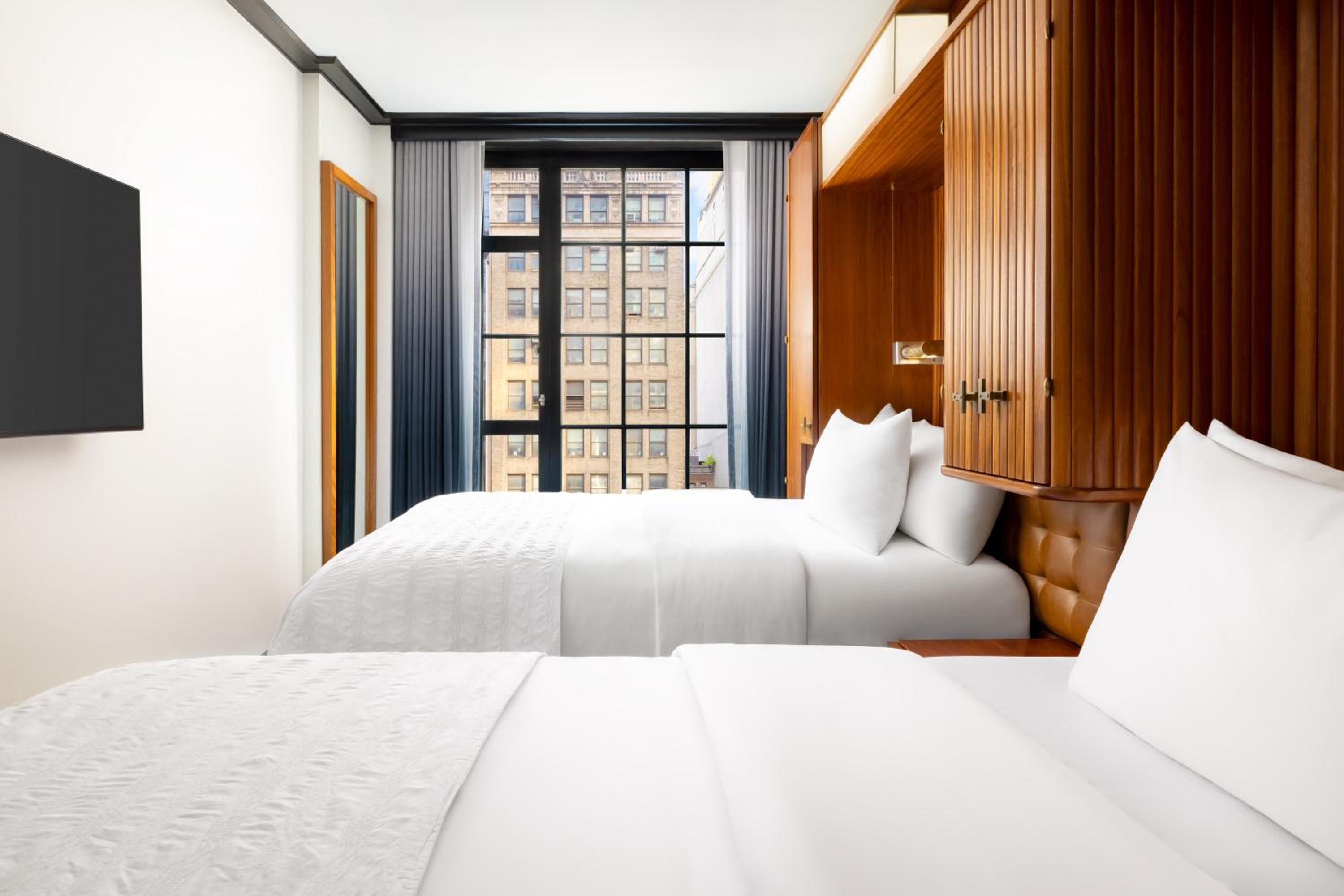 Classic Room with Two Double Beds and Roll-In Shower - Mobility and Hearing Accessible