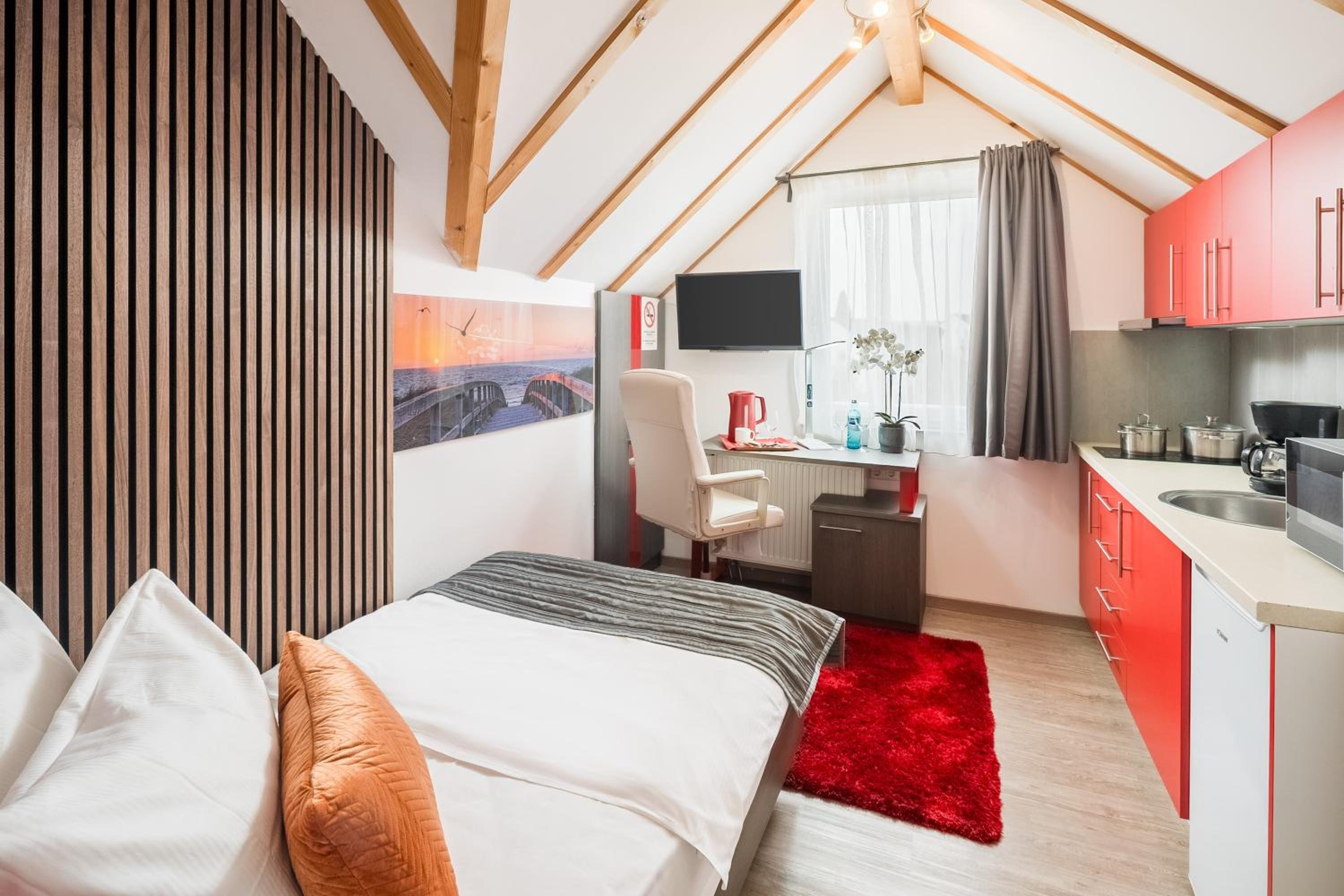 Executive single room with kitchenette and washing machine