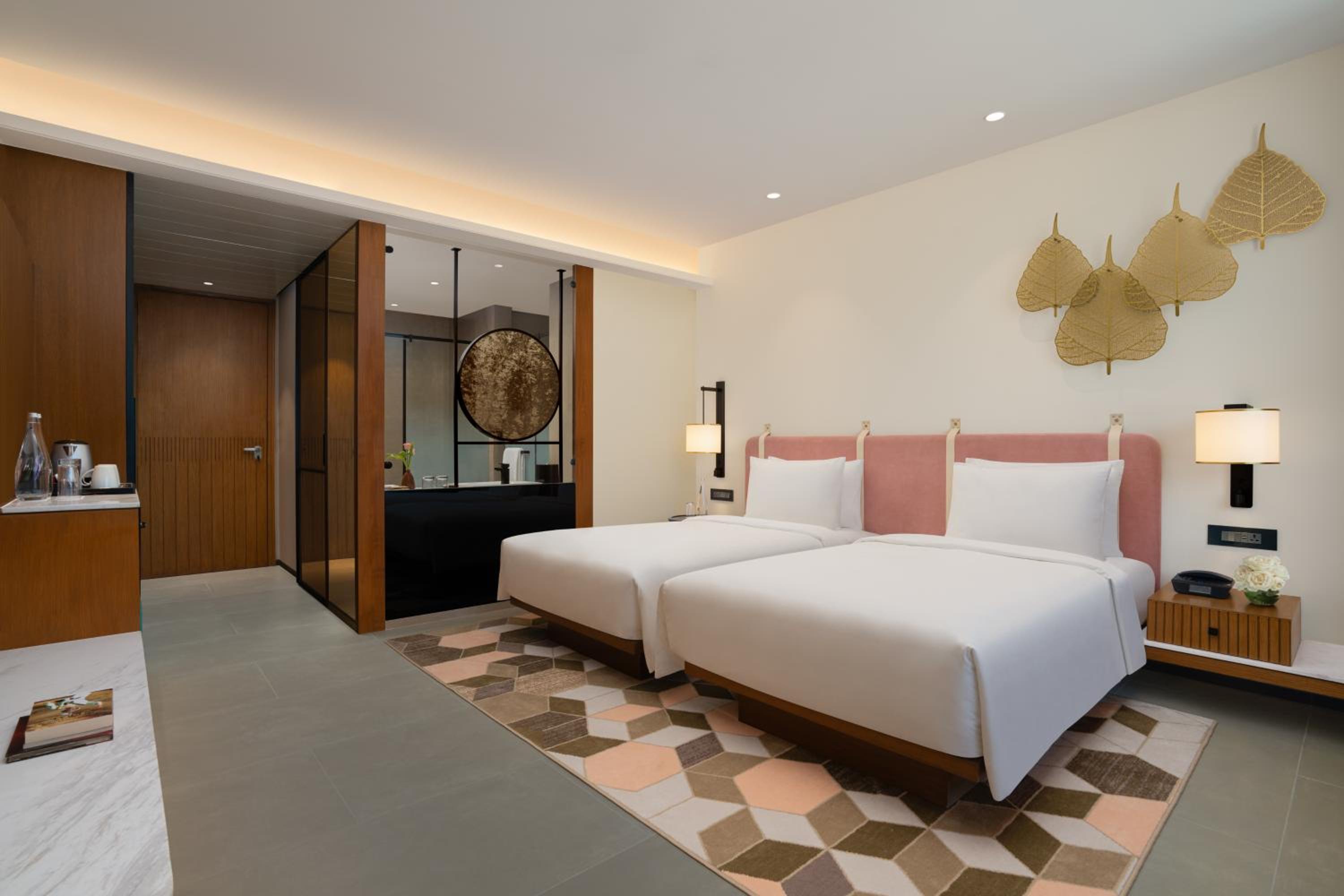 Twin Room with Two Twin Beds and Hill View
