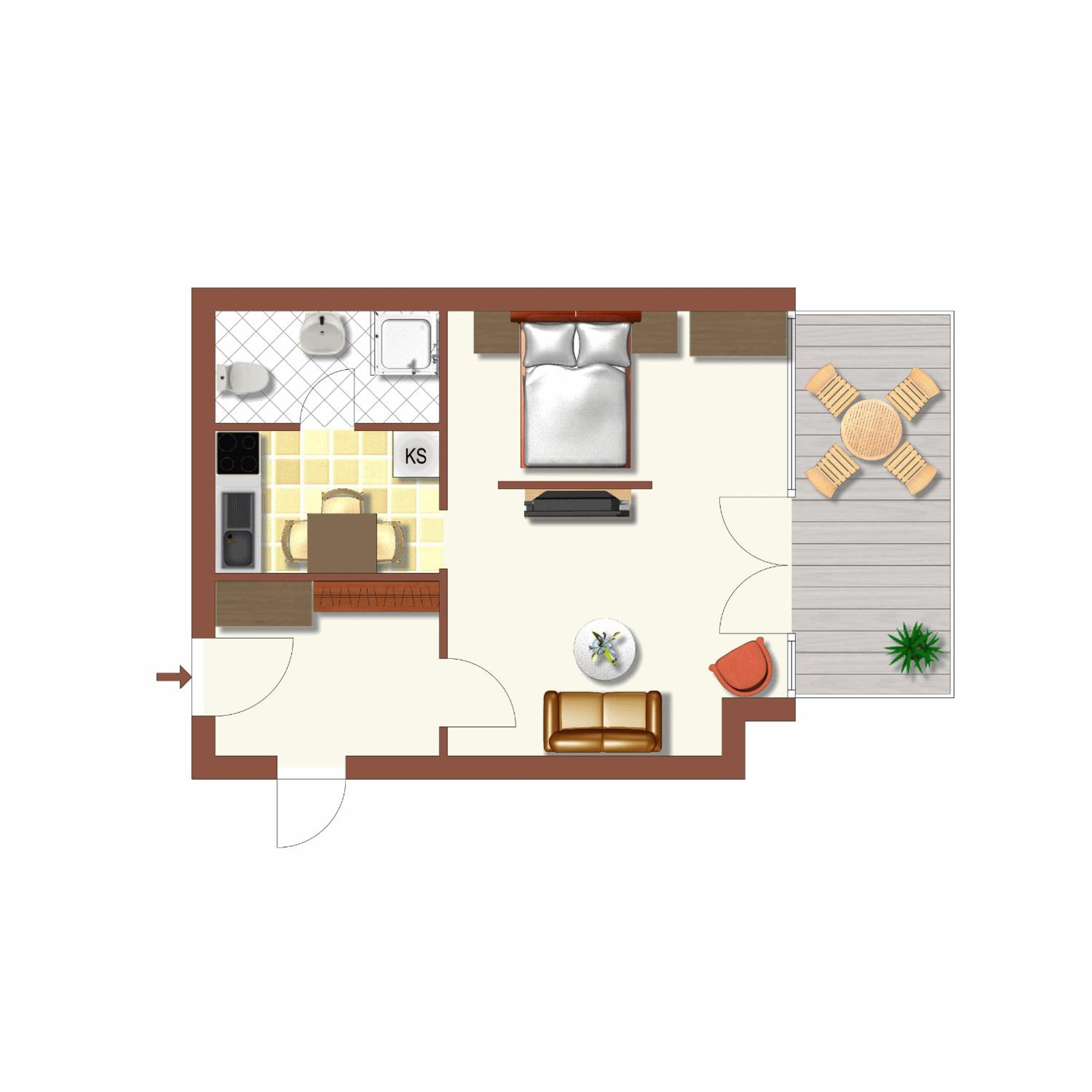 Studio Apartment with Sea View and Balcony - Photo 4