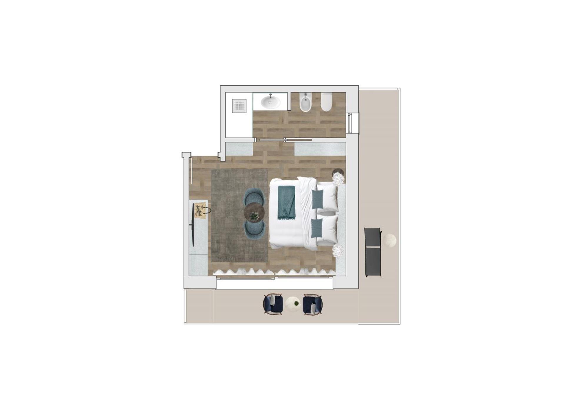 Deluxe Double Room with Balcony and Sea View
