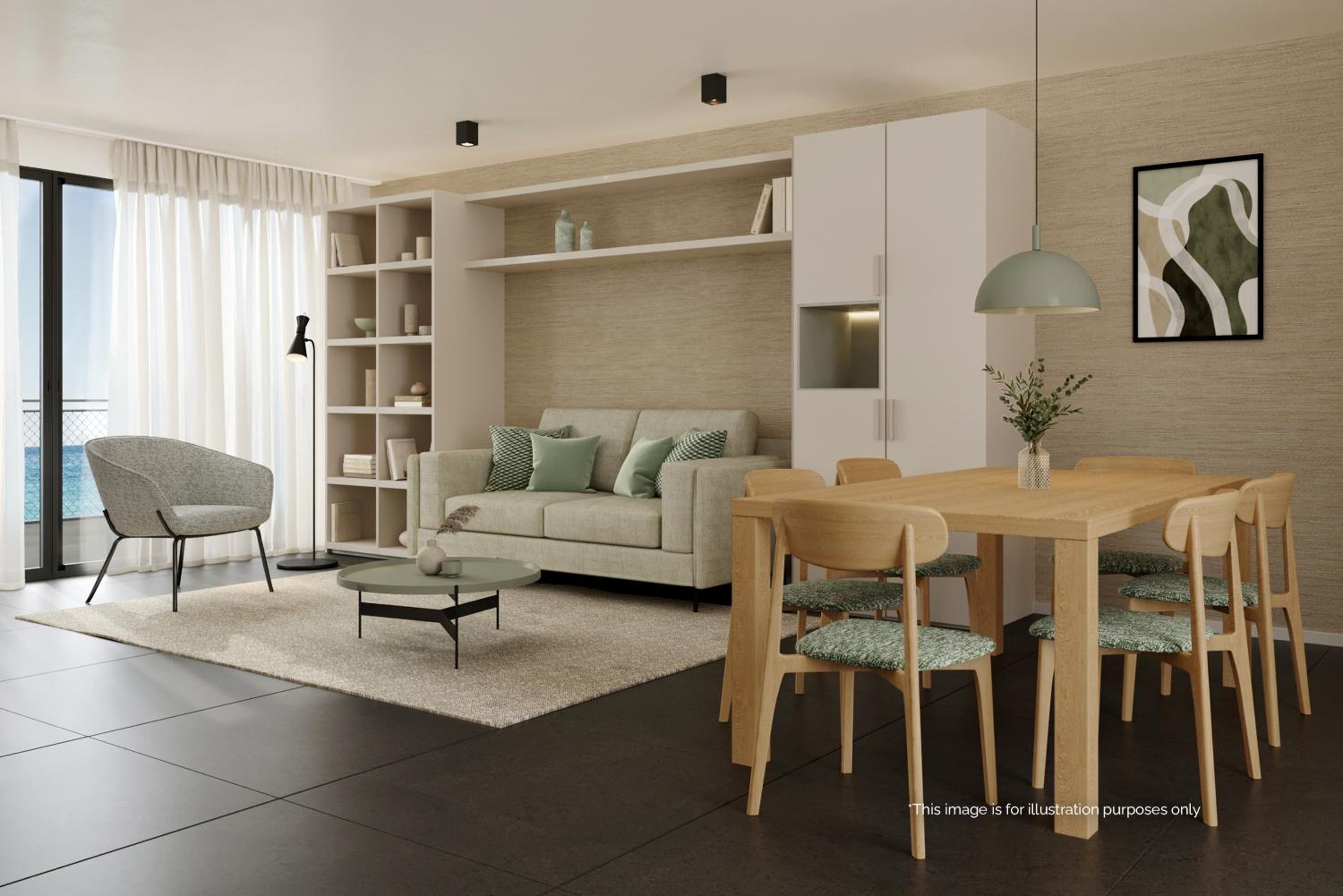 Three-Bedroom Apartment with Sea View and Balcony
