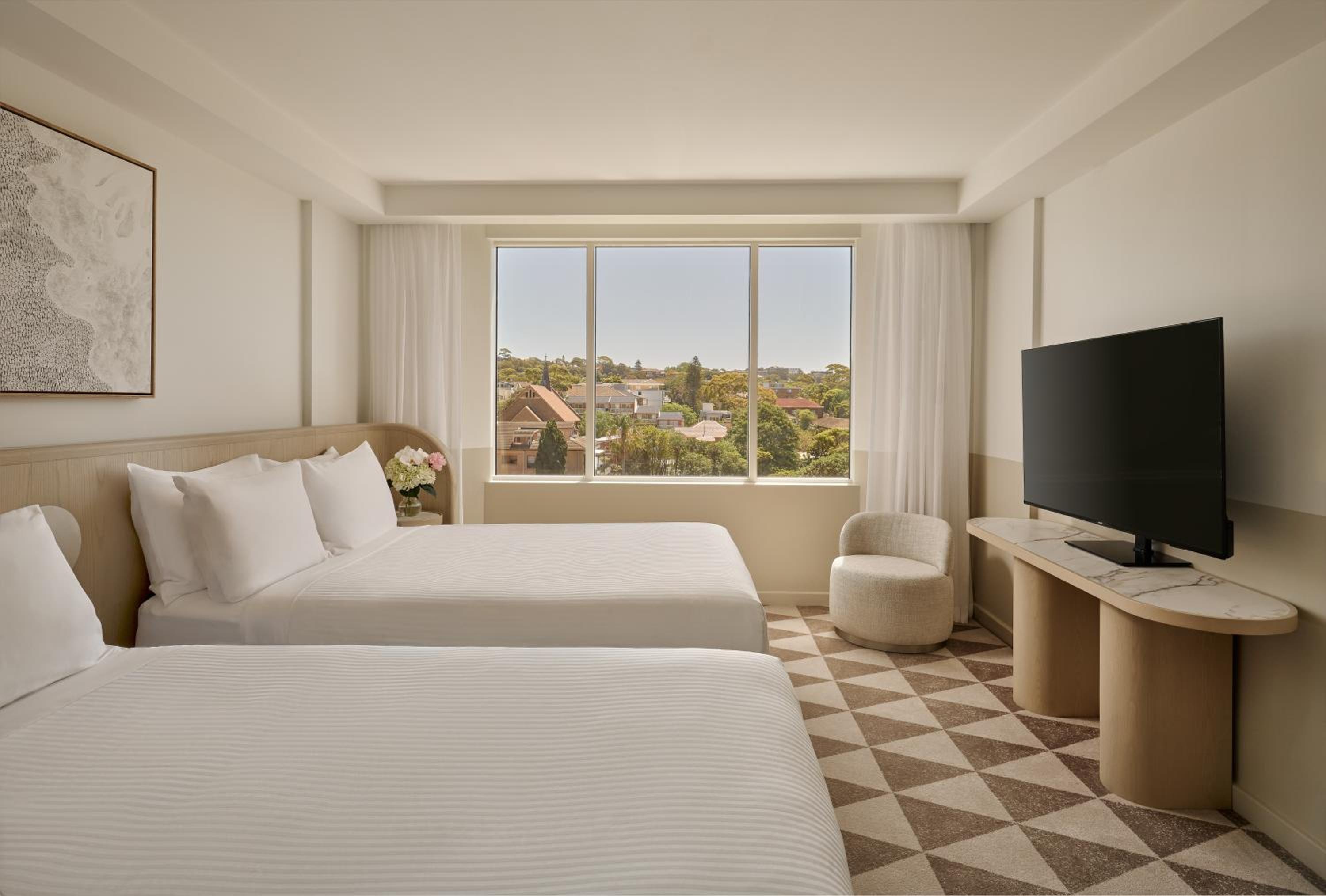 Classic Room with Two Double Beds and View
