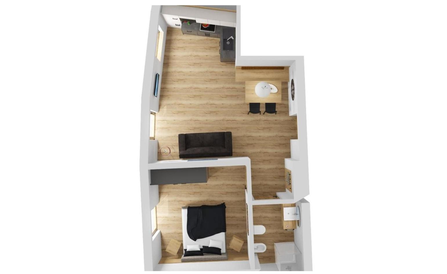 One-Bedroom Apartment with Balcony
