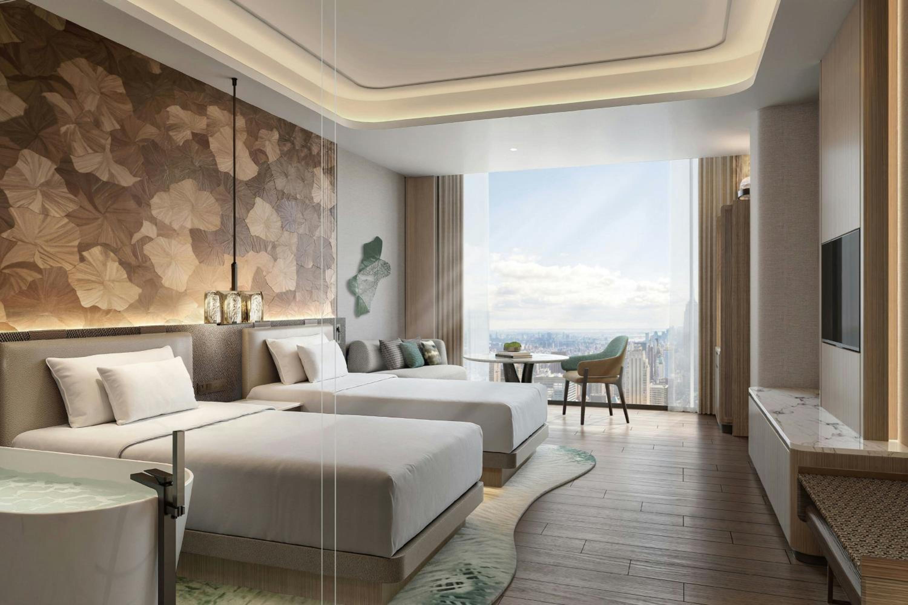 Superior Double Room with Two Double Beds and City View