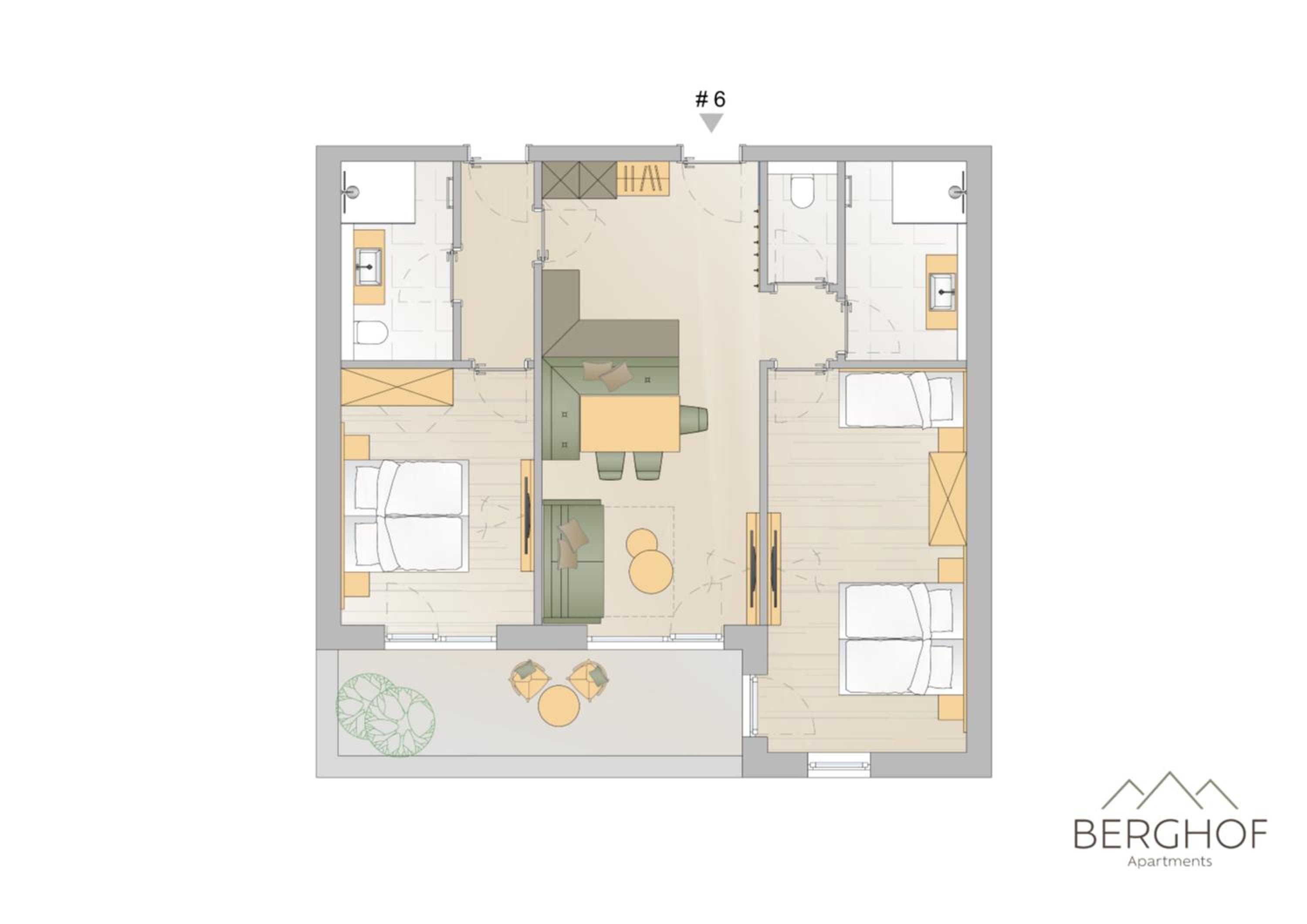 Two-Bedroom Apartment with Balcony