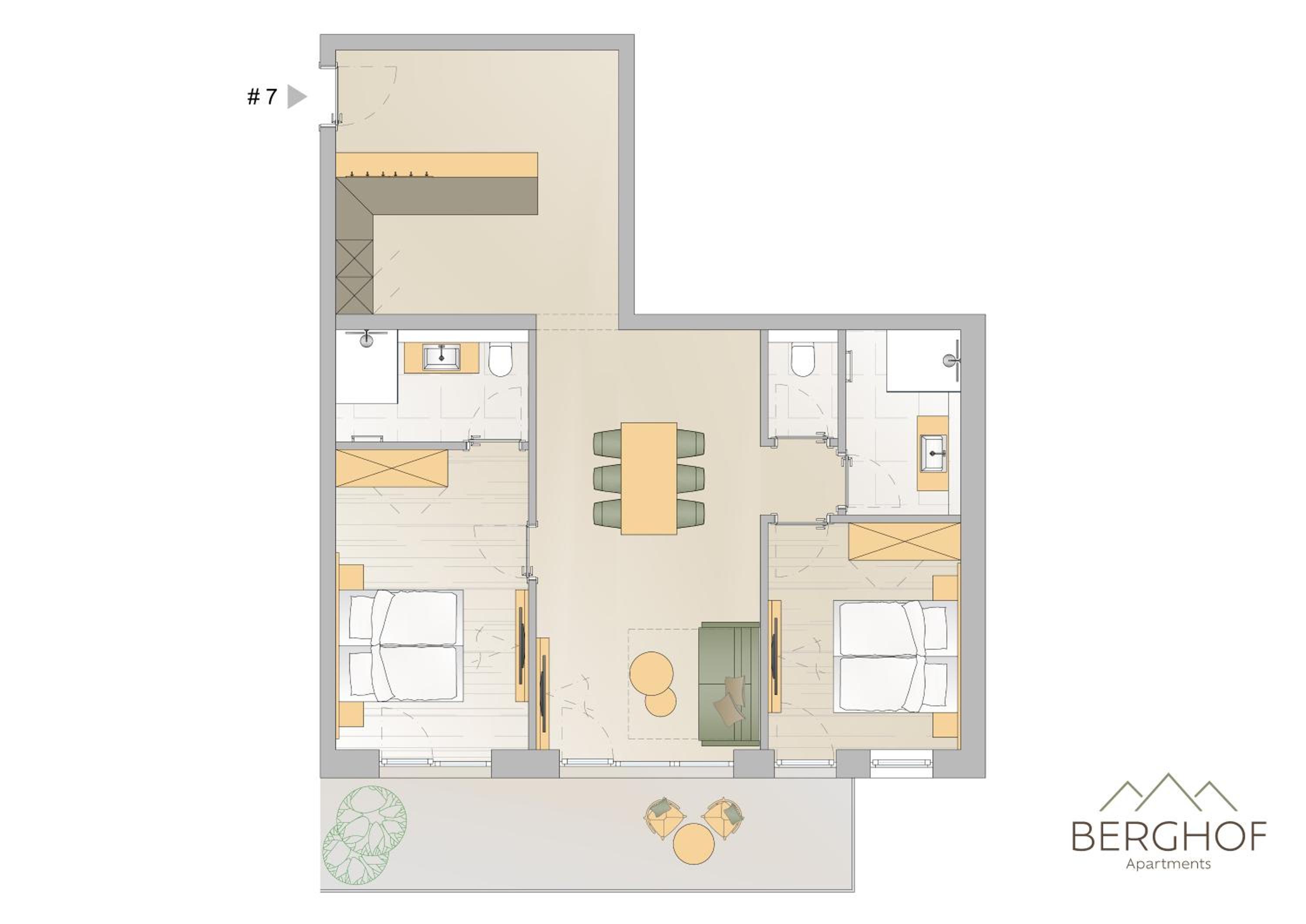 Two-Bedroom Apartment with Balcony