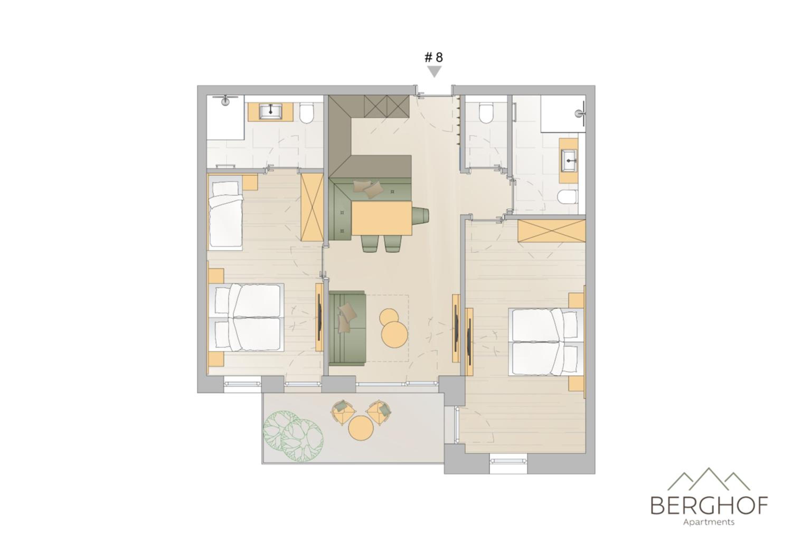 Two-Bedroom Apartment with Mountain View