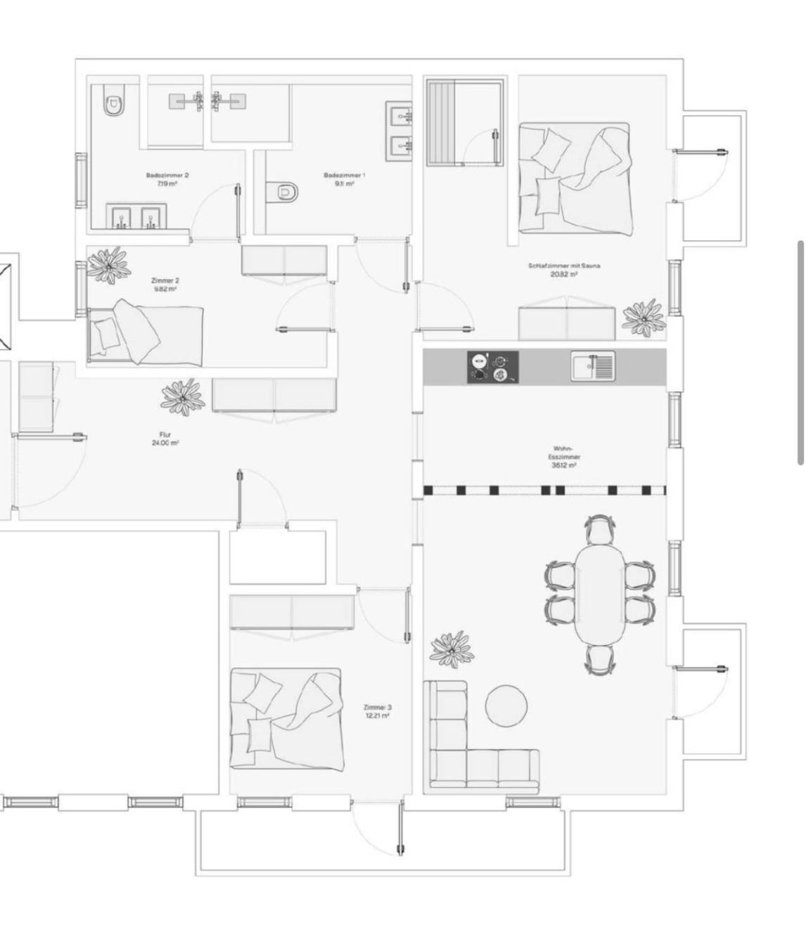 Three-Bedroom Apartment with Balcony photo 1
