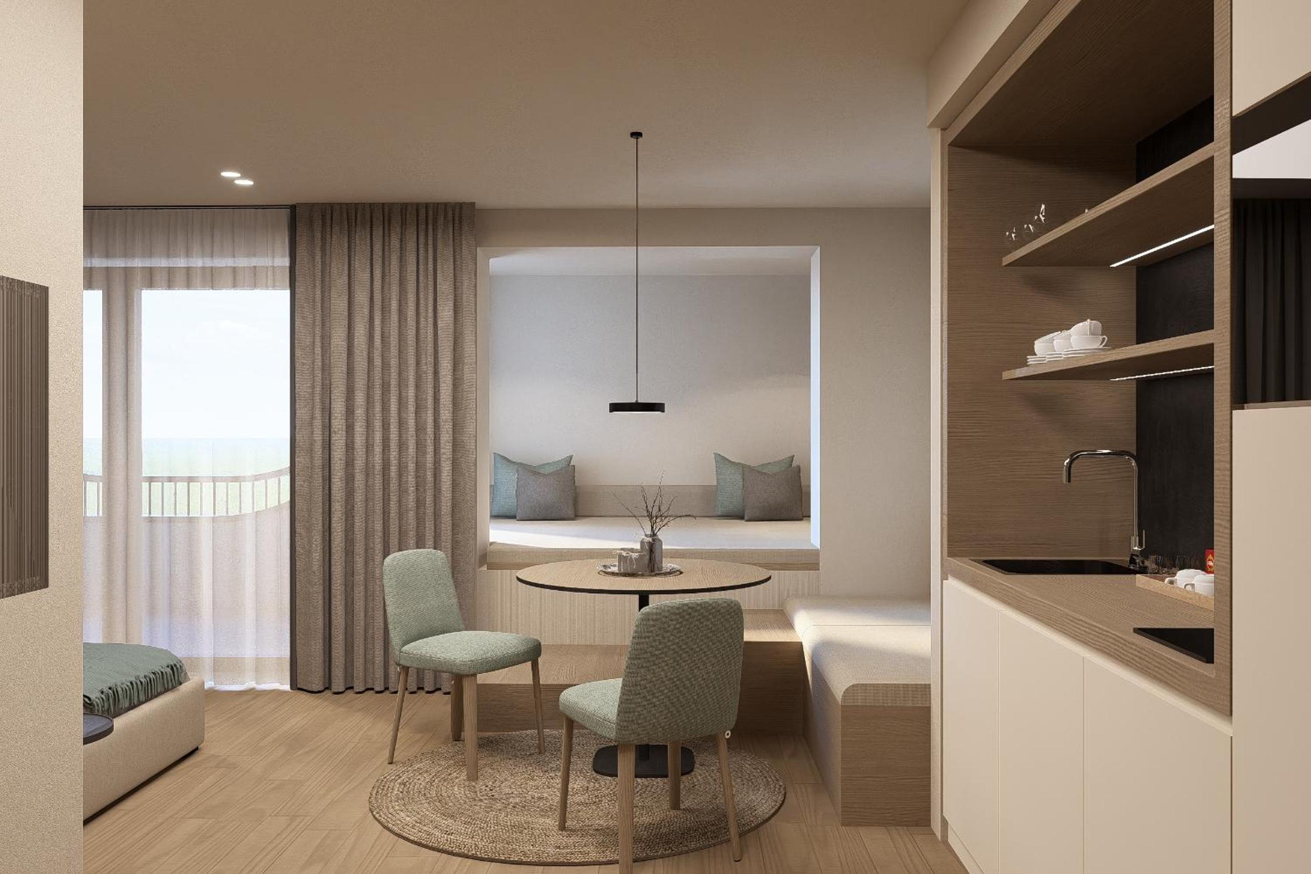 Two-Bedroom Apartment with Mountain View