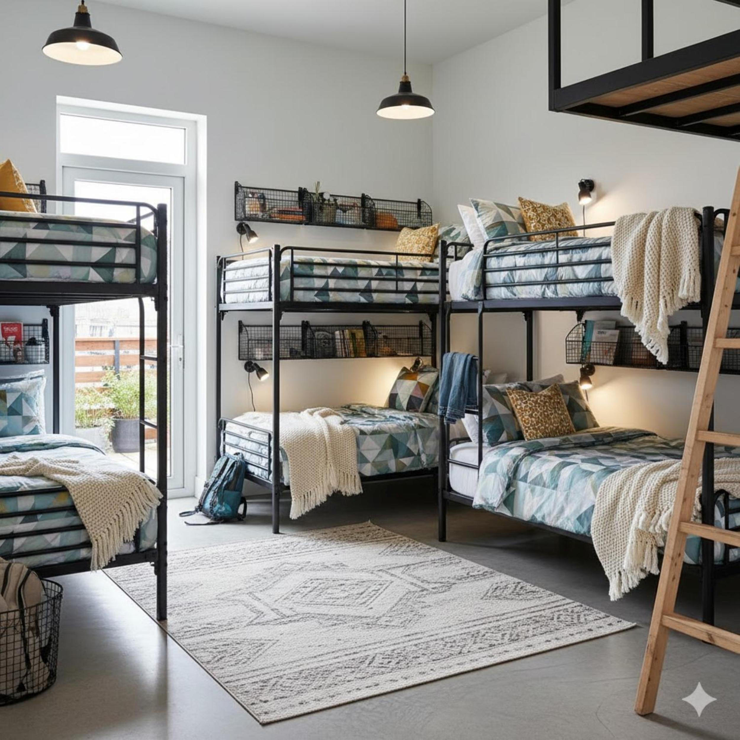 Single Bed in Male Dormitory Room with Shared Bathroom
