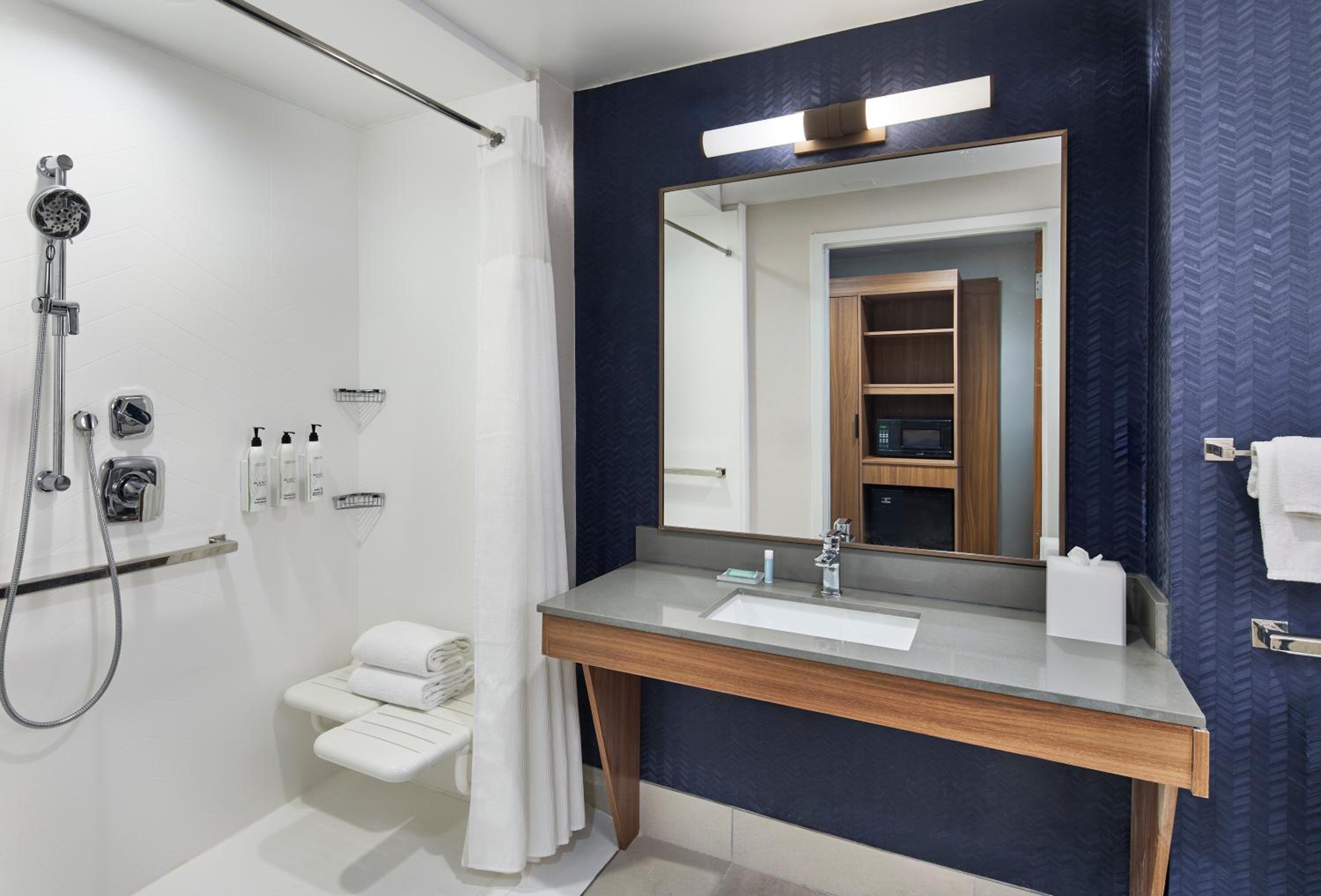 King Room with Roll-In Shower - Mobility and Hearing Accessible