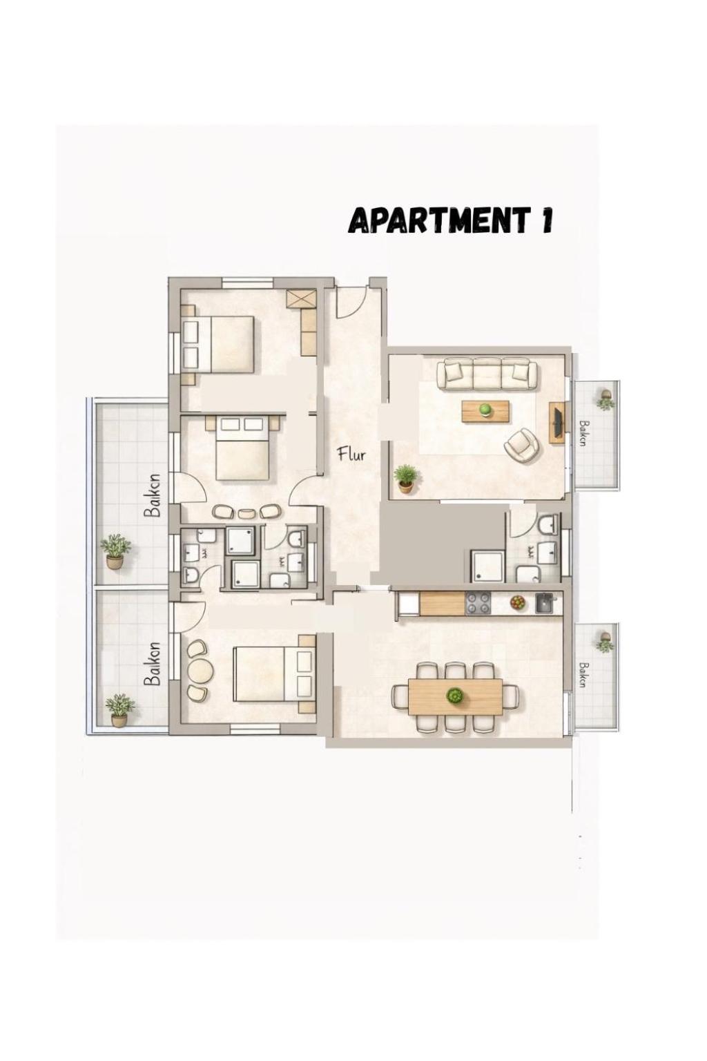 Three-Bedroom Apartment photo 1