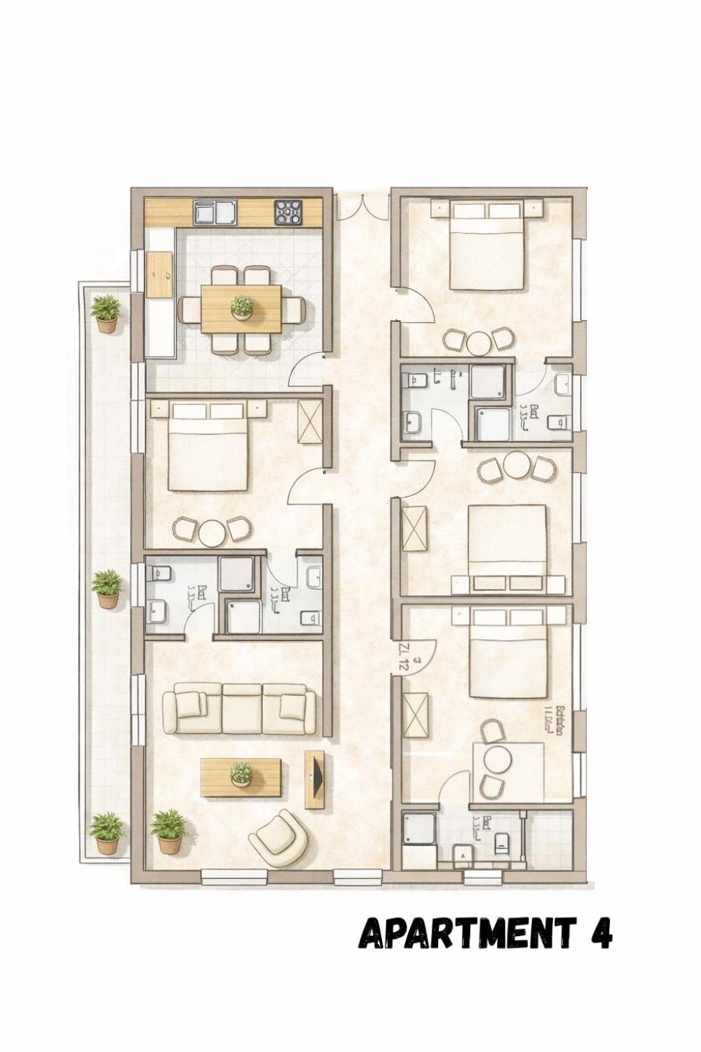 Four-Bedroom Deluxe Apartment photo 1