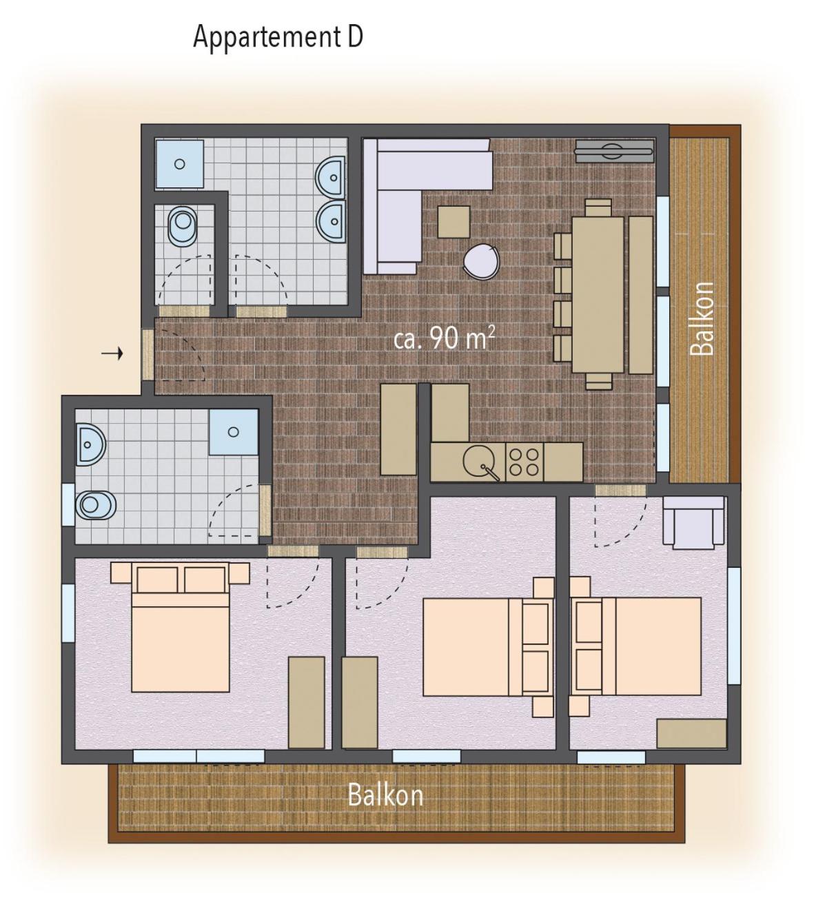 Three-Bedroom Apartment photo 2