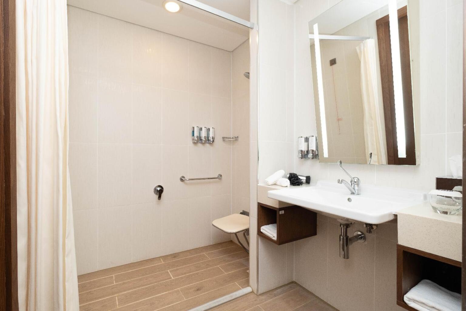 Queen Room with Roll-In Shower - Mobility Accessible/Non-Smoking