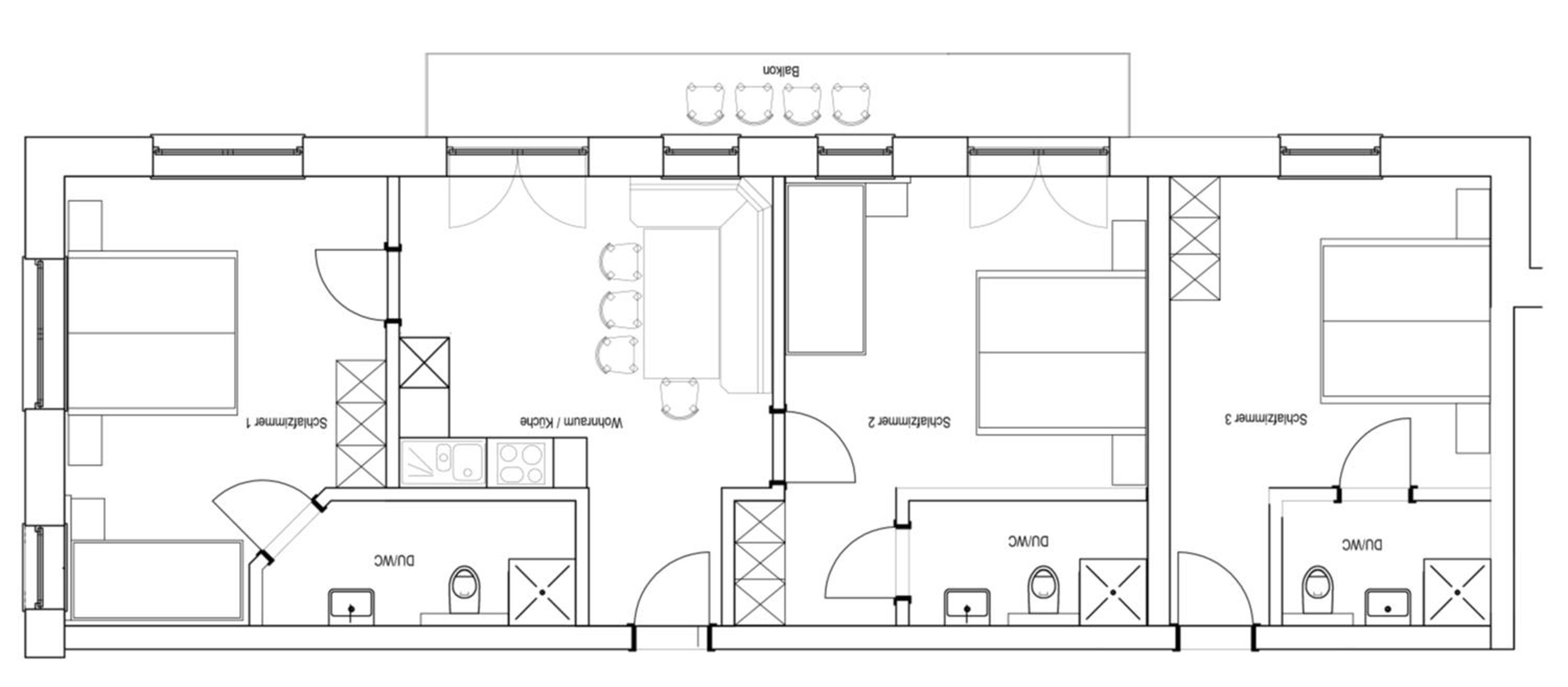Three-Bedroom Apartment with Balcony
