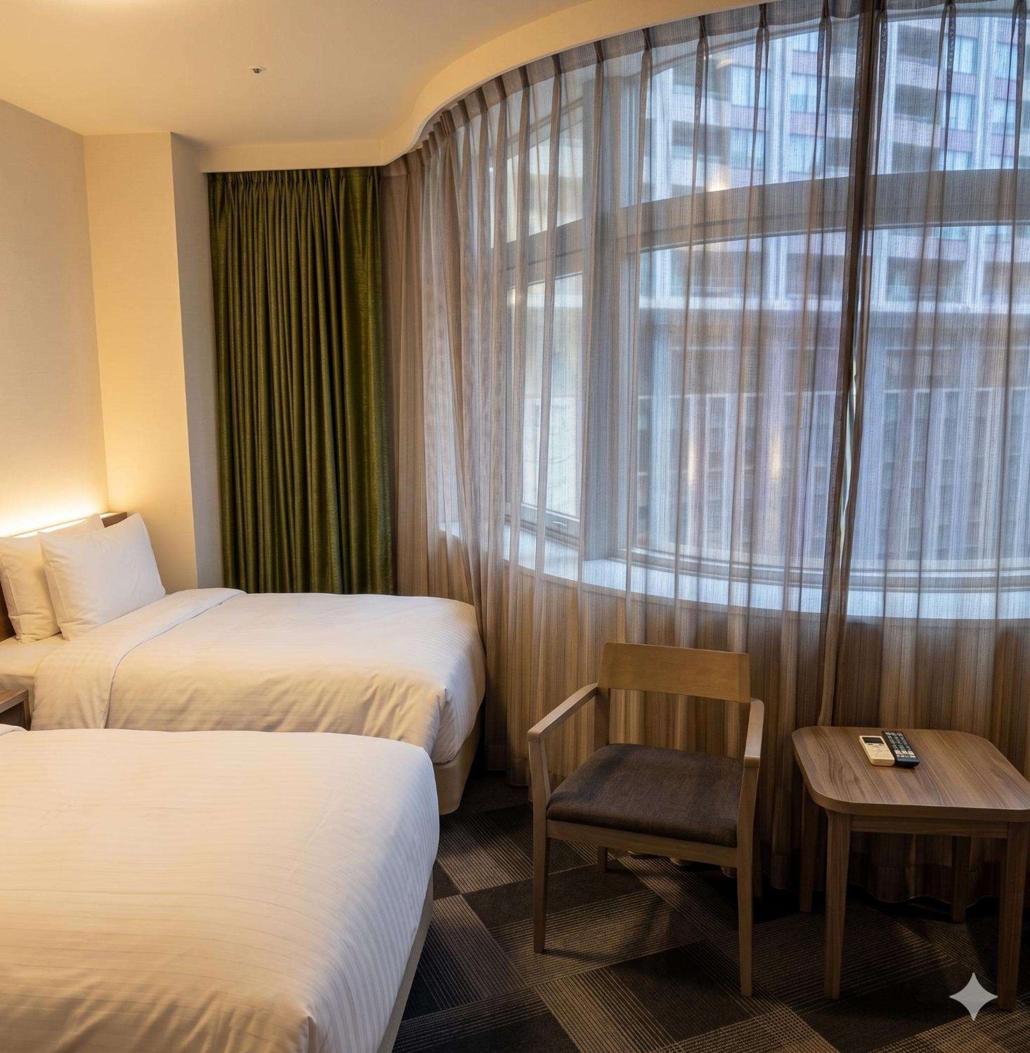 Non-Smoking Corner Twin Room, check-in from 15:00 / check-out until 13:00 (22-hour stay)