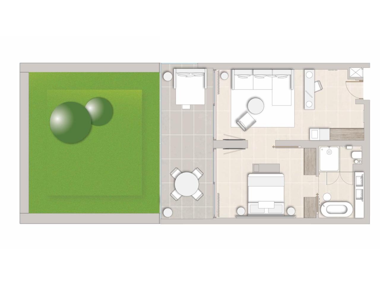 One Bedroom Suite Private Garden Garden View