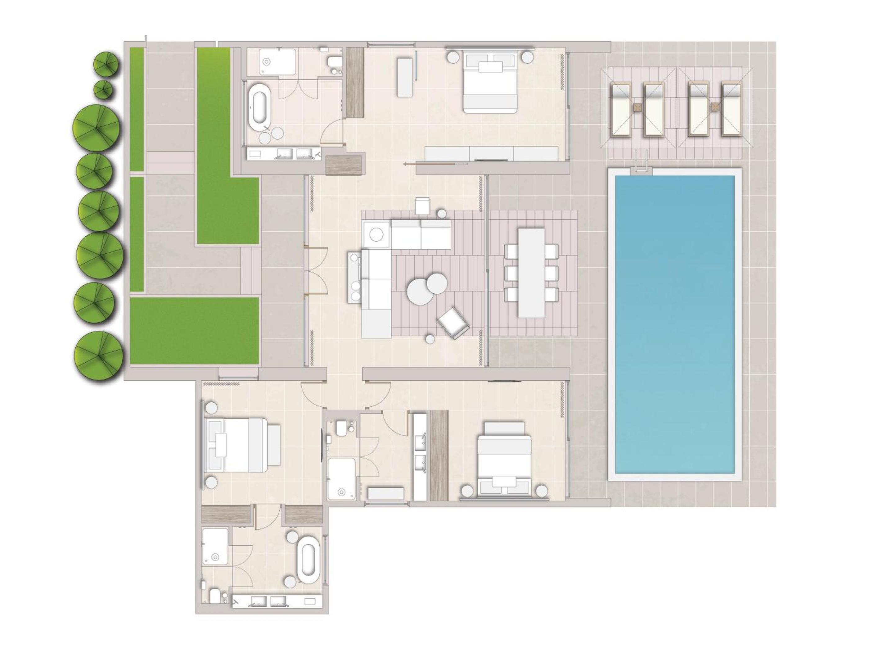 Deluxe Three Bedroom Residence Private Pool Front Coastal View photo 2