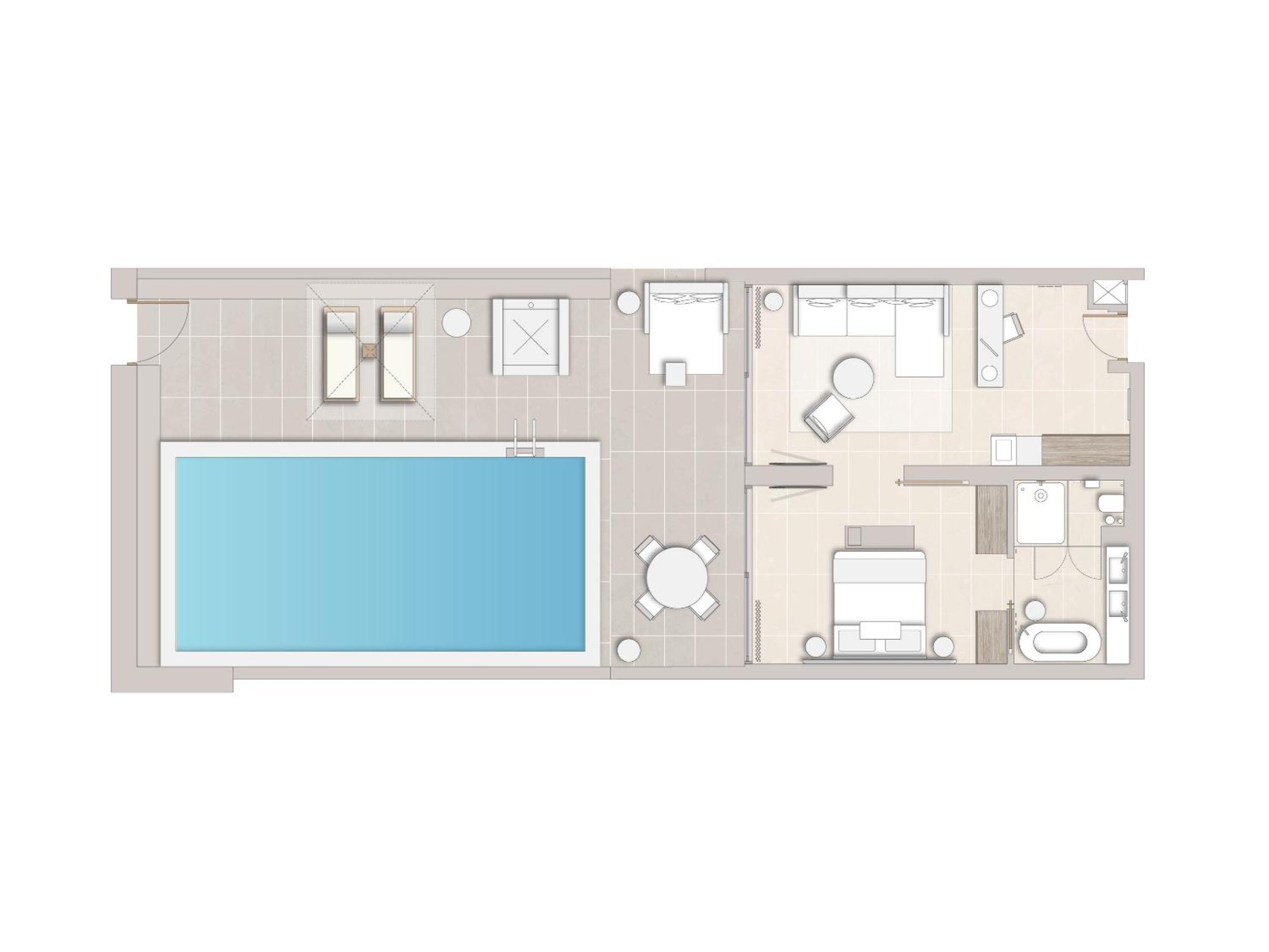 Deluxe One Bedroom Suite Private Pool Garden View