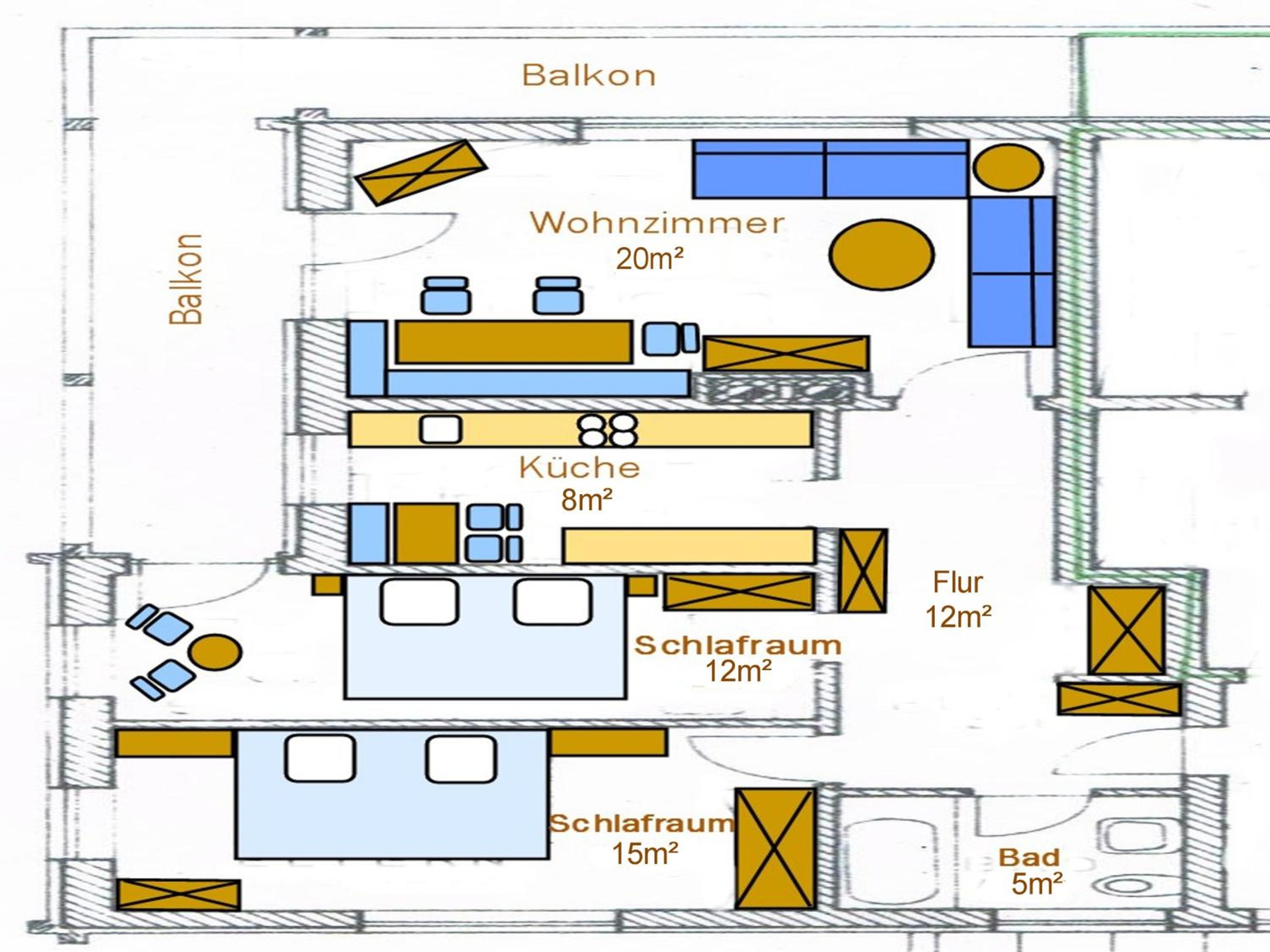 Large Three-Room Apartment with Balcony photo 3