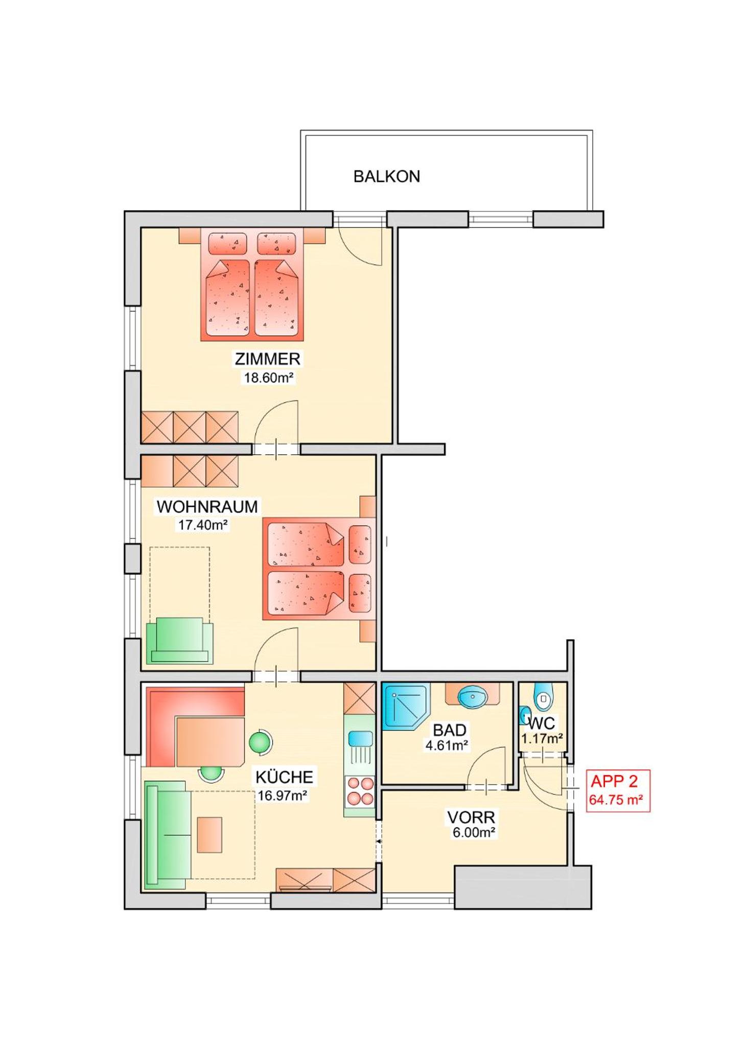 Two-Bedroom Apartment - Photo 3