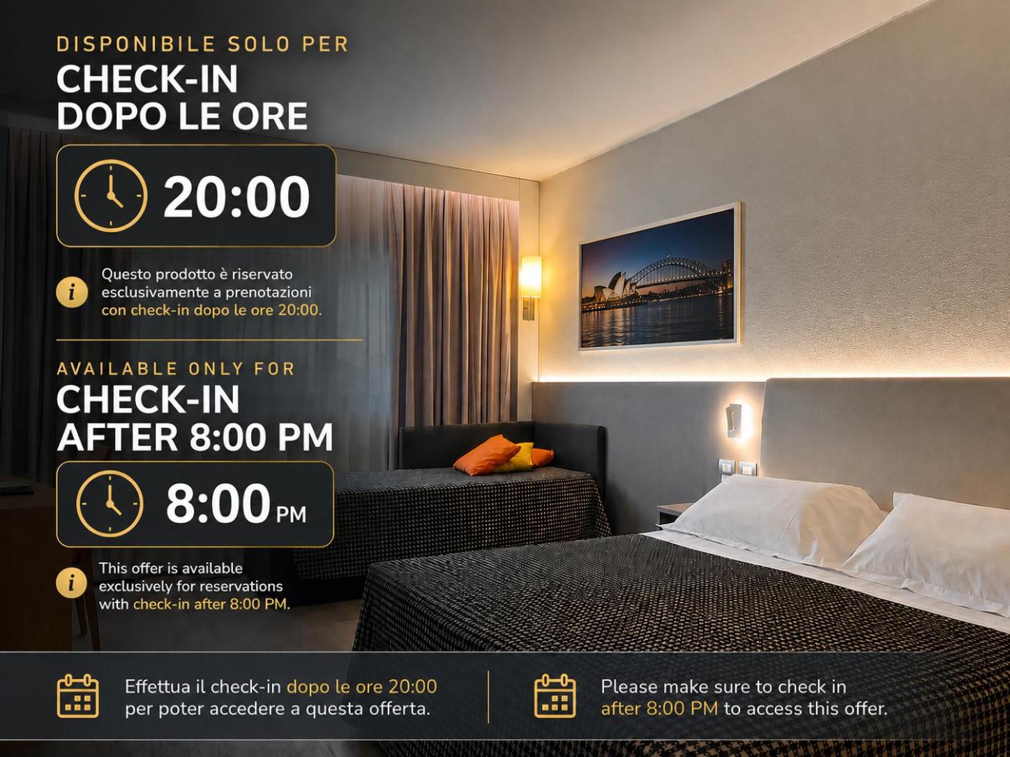 Room, Check in from 8 Pm